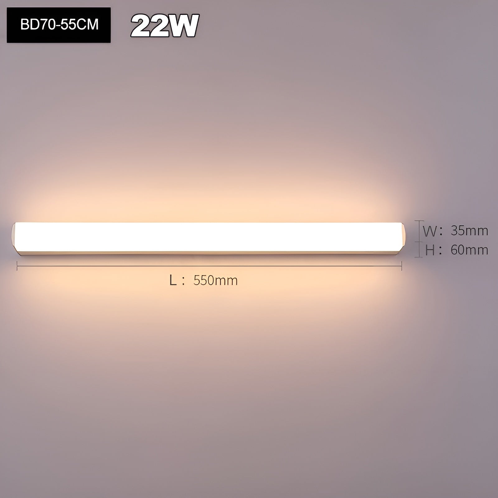 Miroir LED Résistant Humidité | Stylé Salle de Bain et Chambre 41cm Chaud ou Froid
