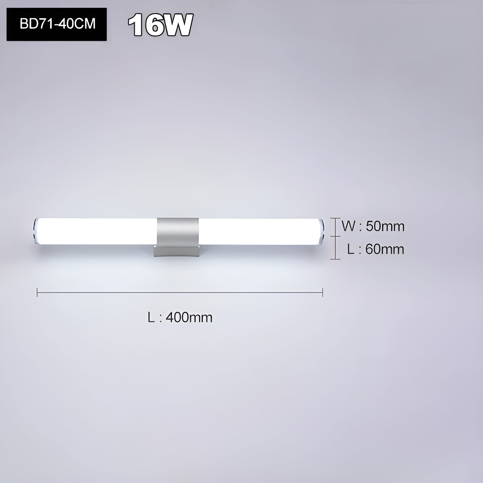 Miroir LED Résistant Humidité | Stylé Salle de Bain et Chambre 41cm Chaud ou Froid