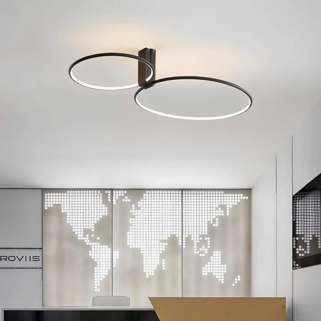 Plafonnier LED Moderne Économique | Salon et Salle à Manger Stylé Noir ou Blanc