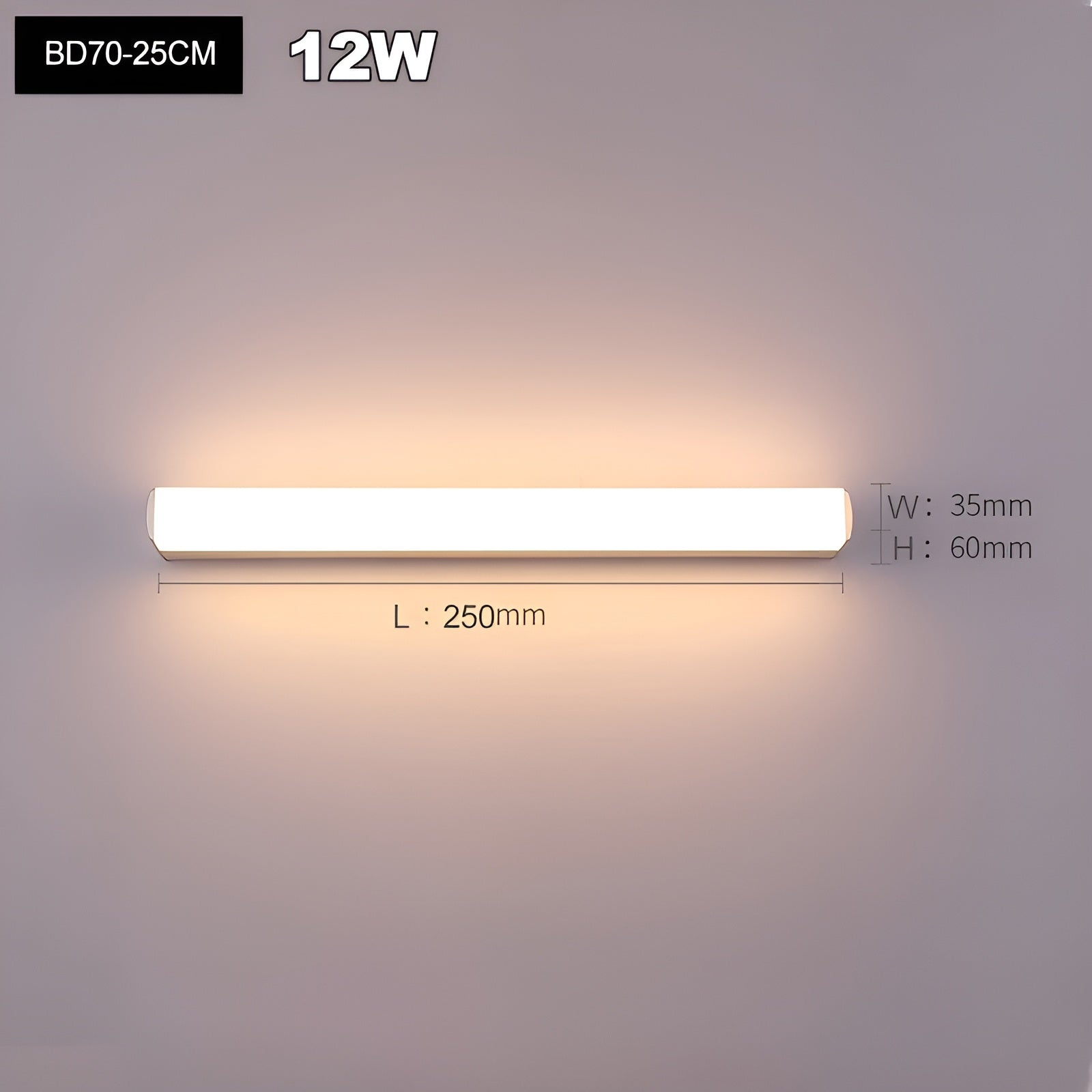 Miroir LED Résistant Humidité | Stylé Salle de Bain et Chambre 41cm Chaud ou Froid