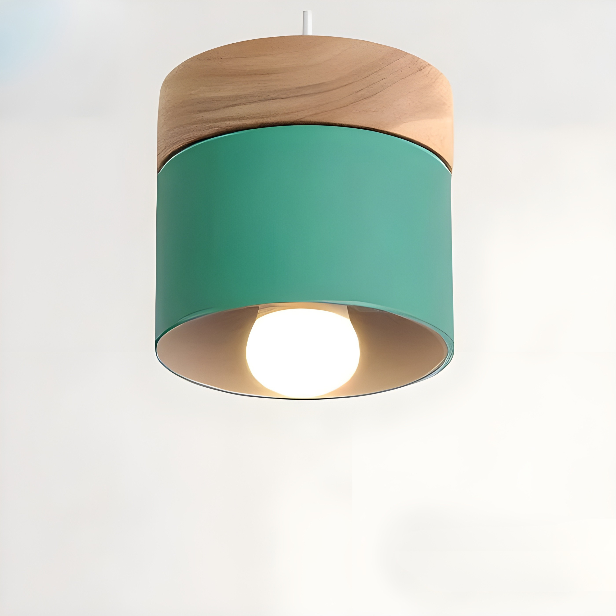 LoftCharm Suspension Bois Nordic Loft | Blanc ou Vert pour Salon et Loft