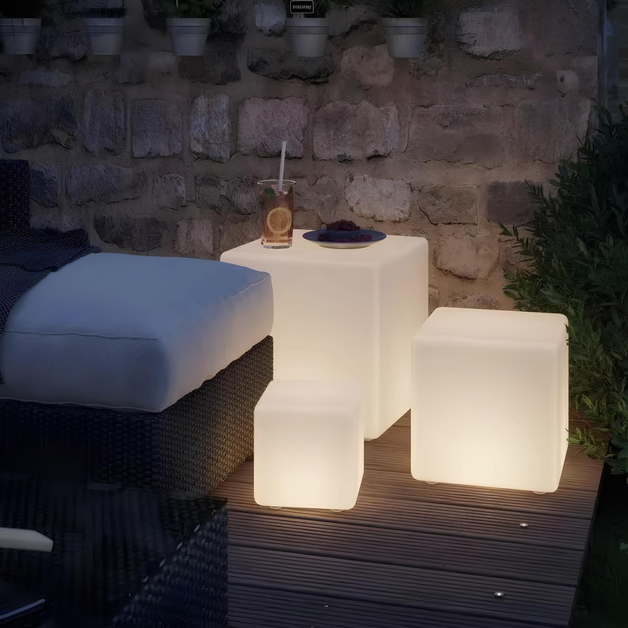 CubeAura Lampe Cube Géométrique Jardin | Éclairage Extérieur Design 10 ou 15cm