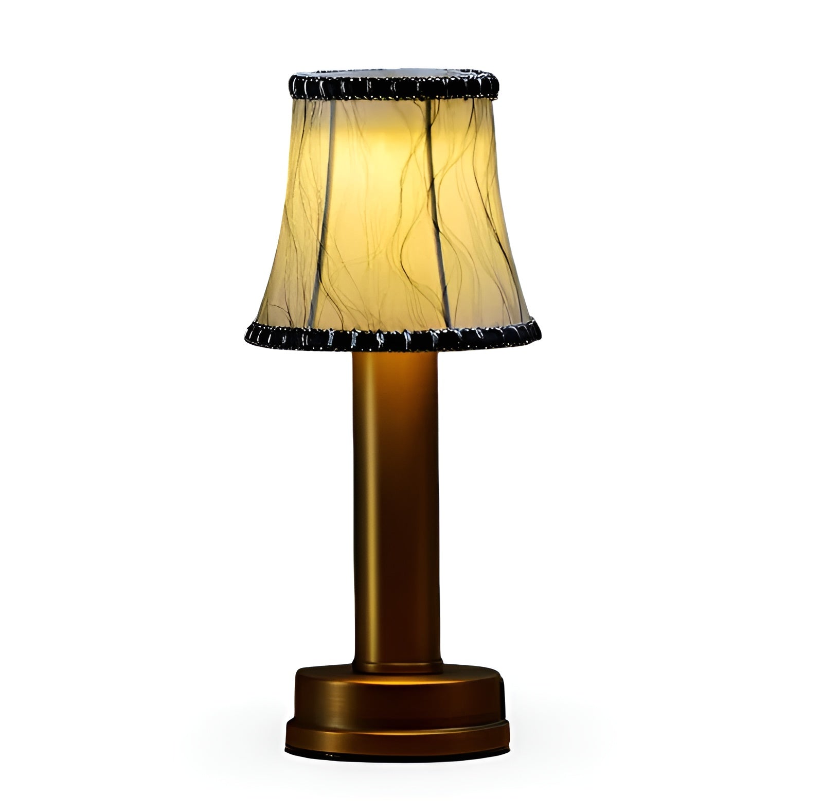 Lampe Aluminium Vintage Dimmable Abat-Jour Tissu | Salon et Bar Or