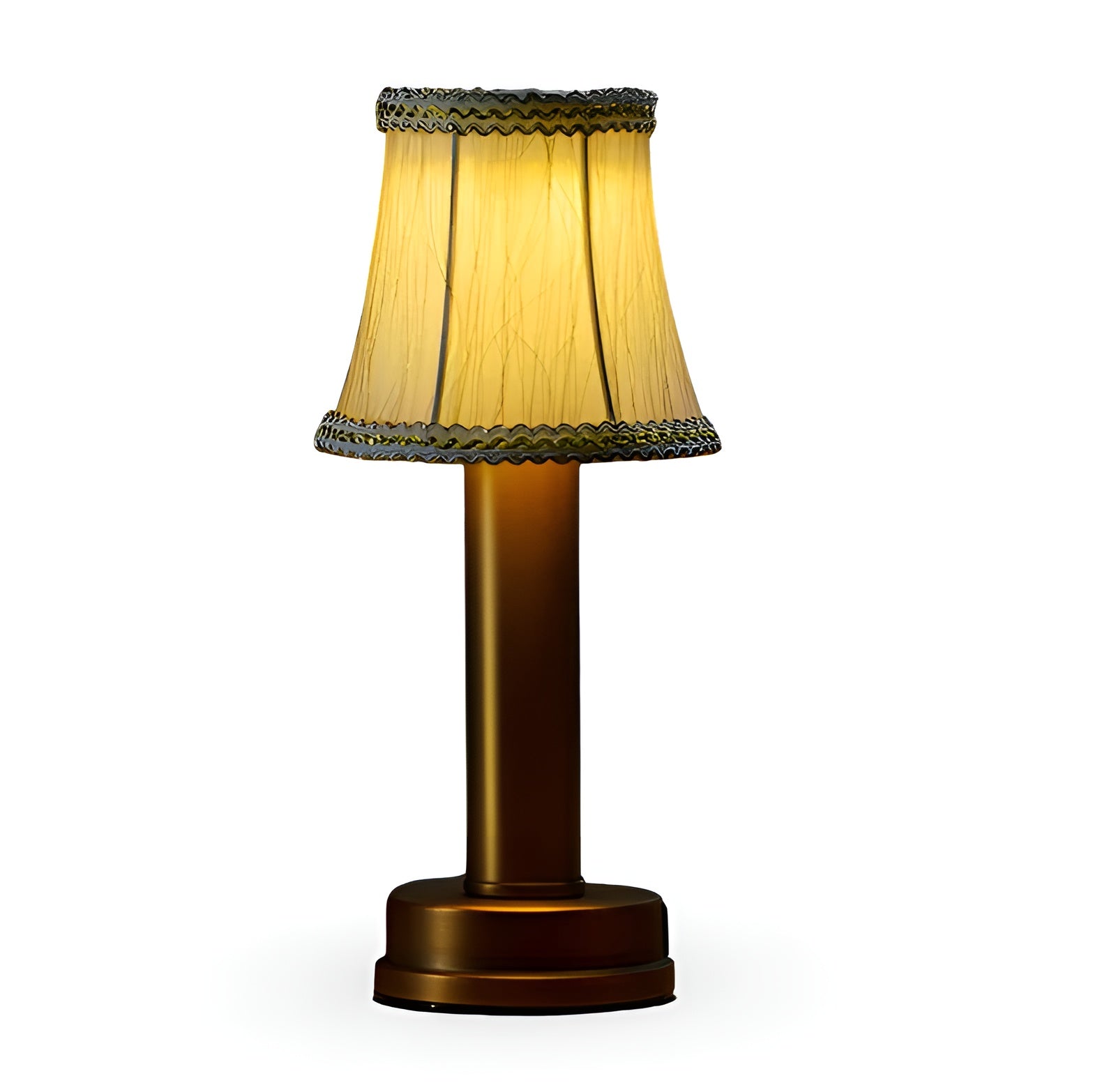 Lampe Aluminium Vintage Dimmable Abat-Jour Tissu | Salon et Bar Or