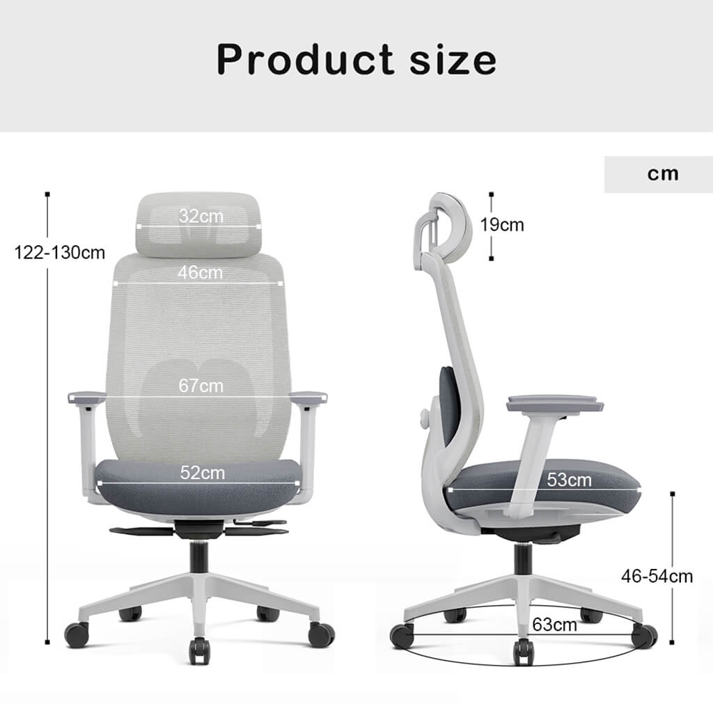 Chaise de Bureau Ergonomique Aera en Maille — 7 Couleurs disponibles