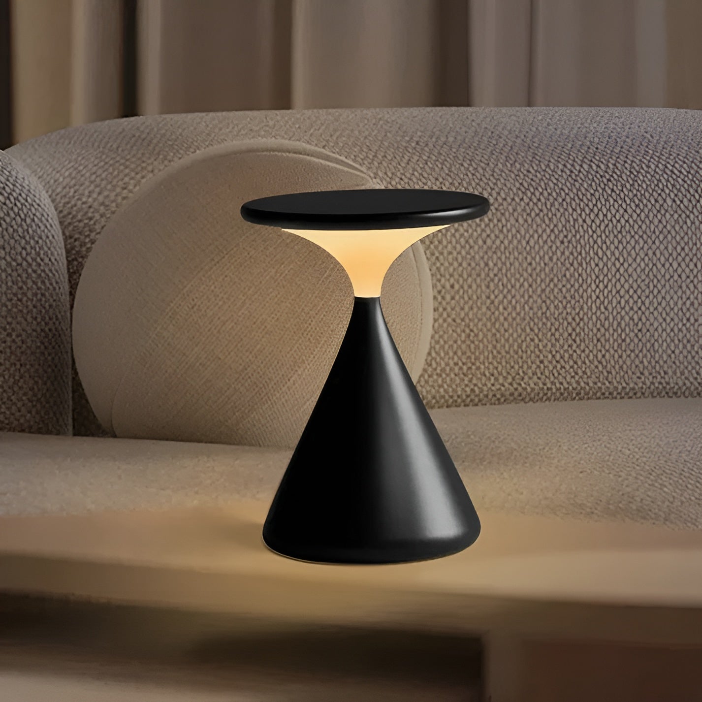 Lampe Sablier LED Dimmable Rechargeable | Design Original Blanc Ambiance Douce
