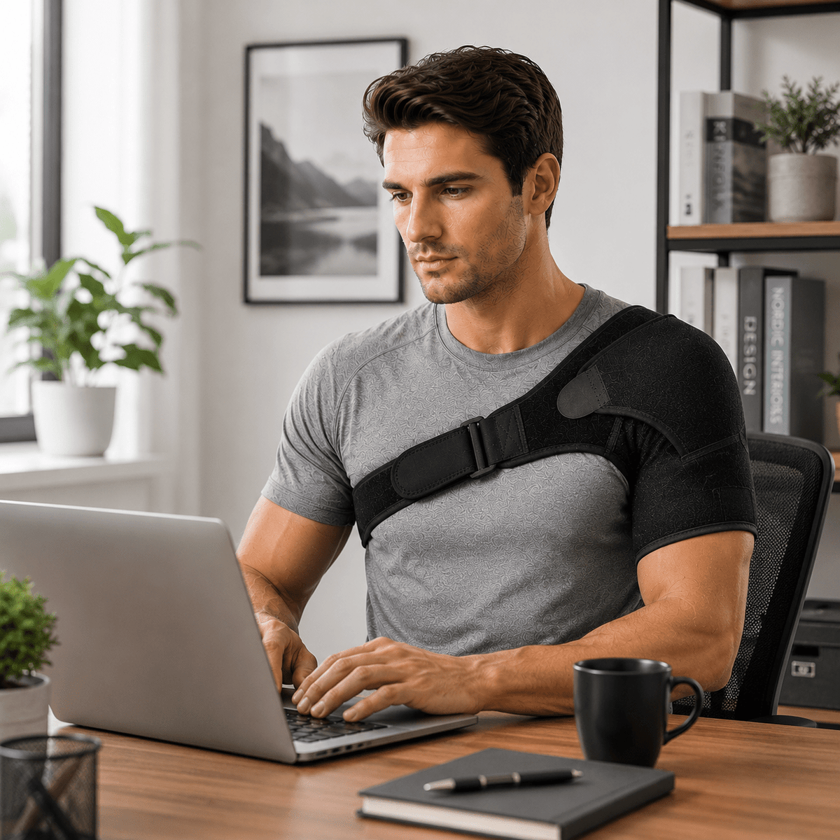 Unilateral Shoulder Brace with Pressure Pad - Adjustable Targeted