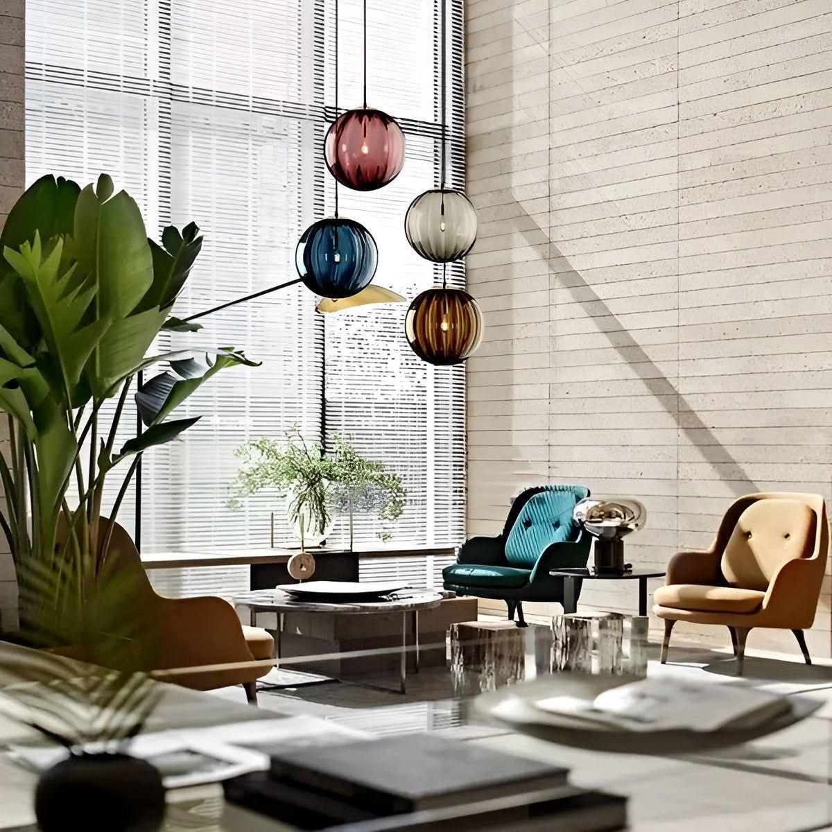 Suspension Globe Verre Fumé Nordic Élégant | 15cm Gris Salon Chic
