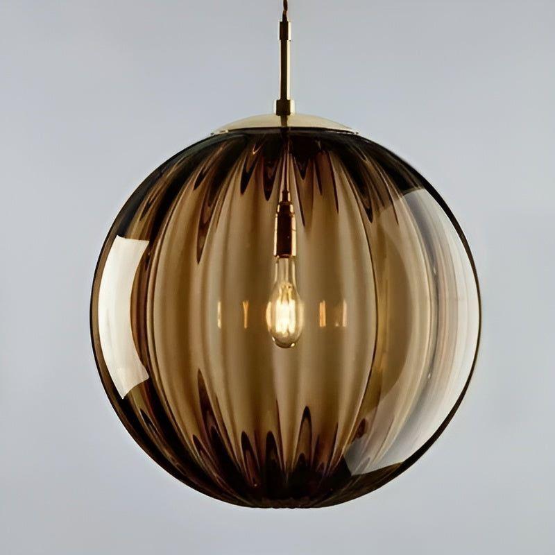 Suspension Globe Verre Fumé Nordic Élégant | 15cm Gris Salon Chic