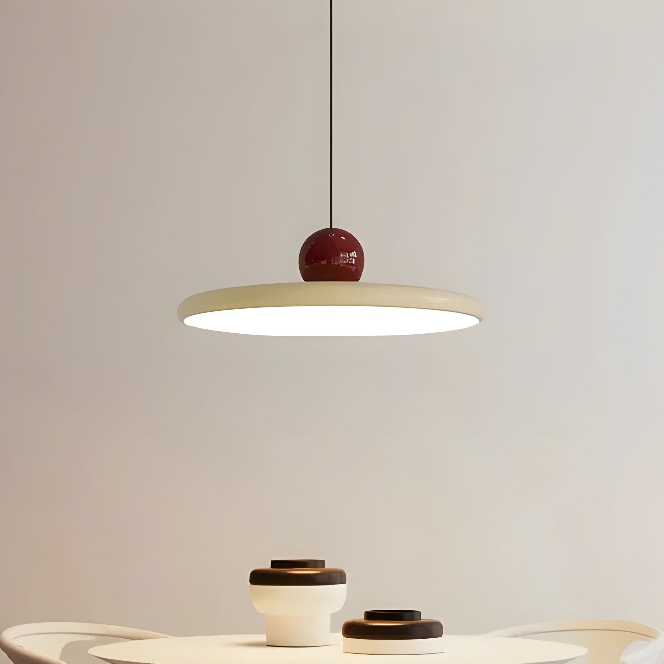 HavenHalo Suspension LED Verre Nordic Rouge | 30cm Ambiance Cosy