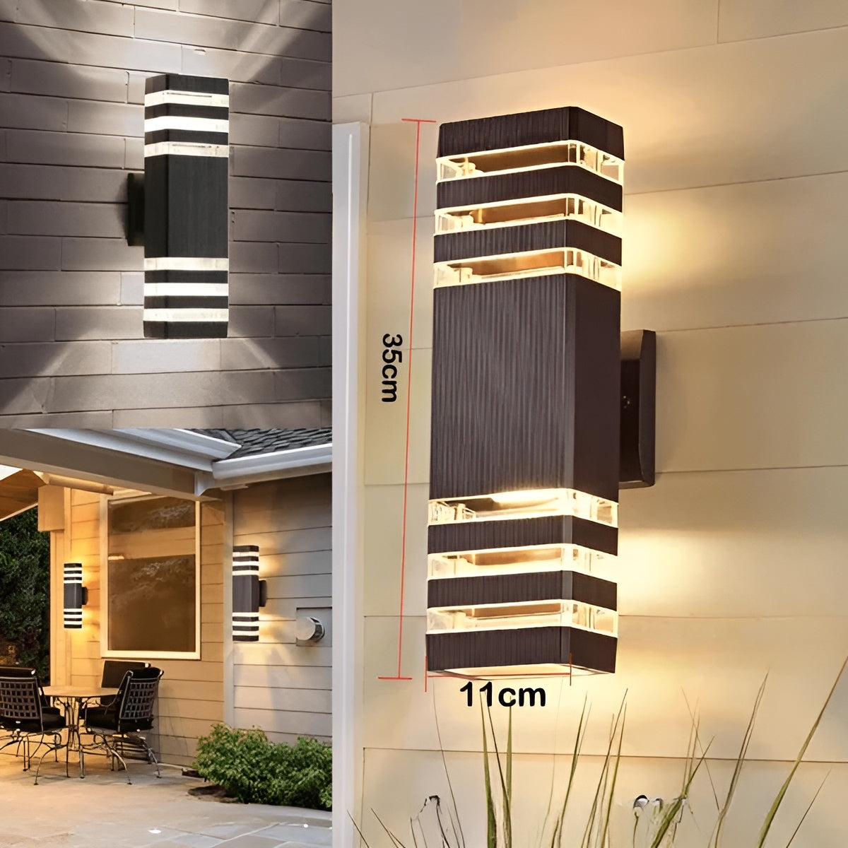 Applique Extérieure Up-Down Étanche | Jardin et Balcon Blanc Chaud Moderne