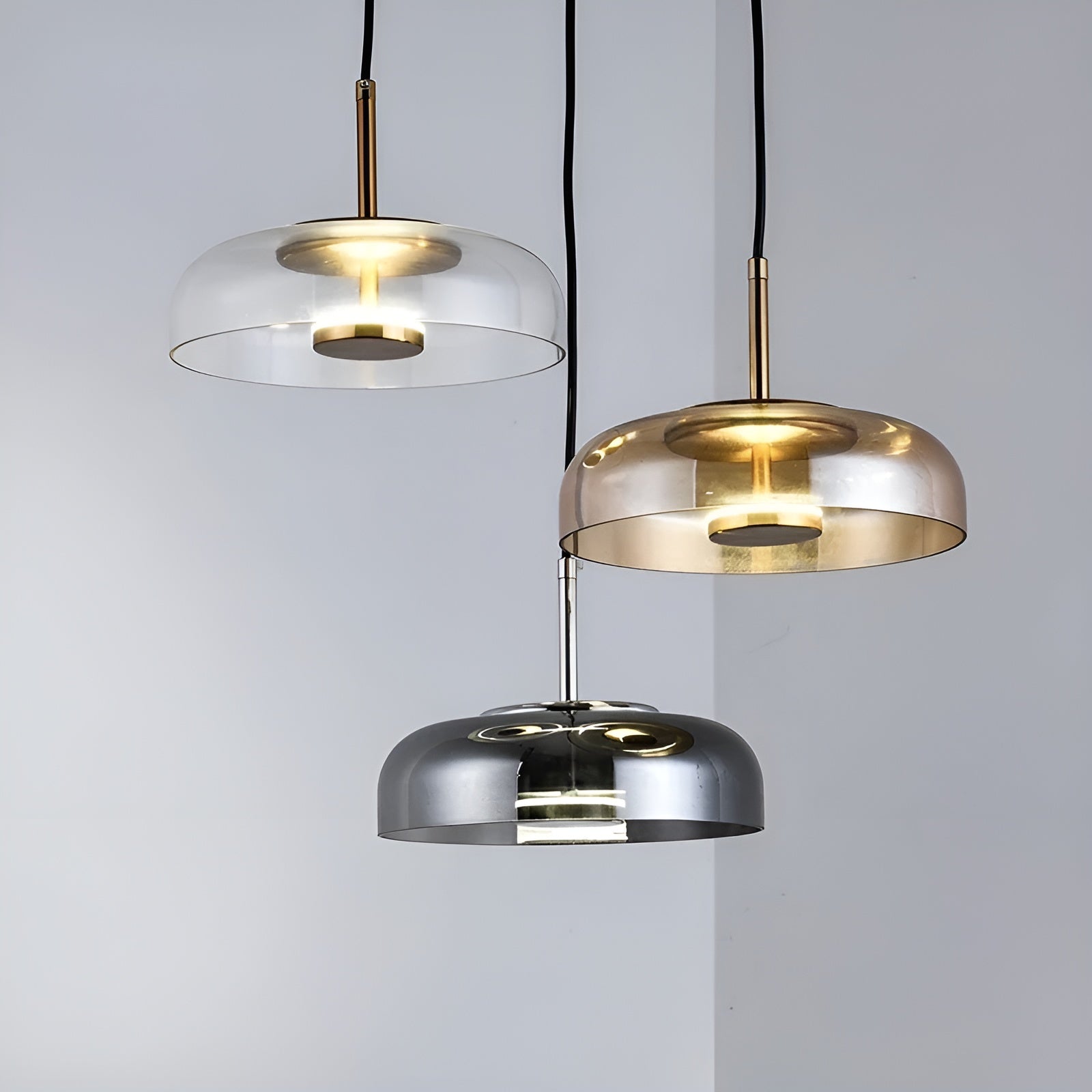 Suspension Verre LED Élégante | Salle à Manger Chambre et Salon Lumière Chaude