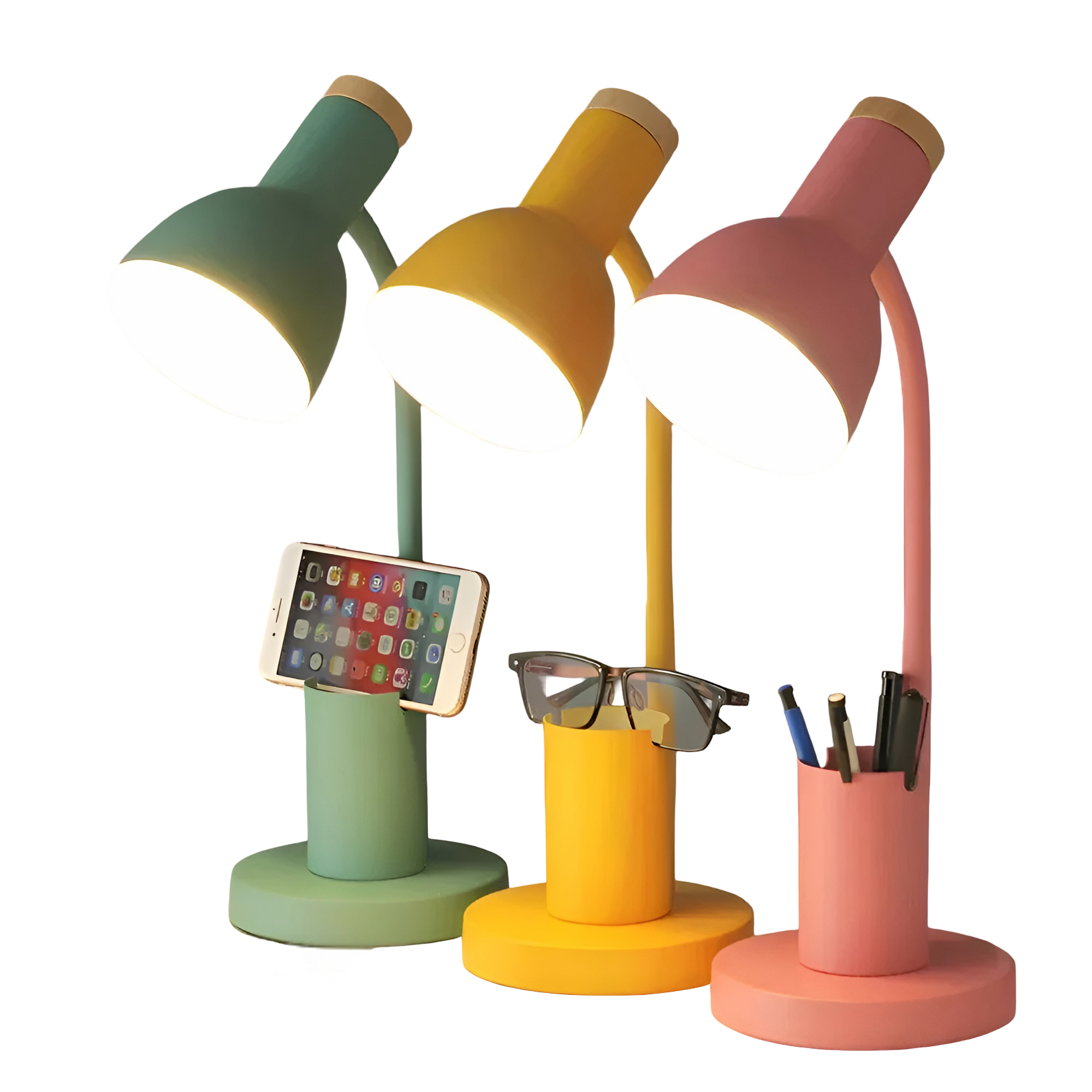Lampe Bureau avec Pot à Crayons Stylée | Pratique Blanc LED Organisateur