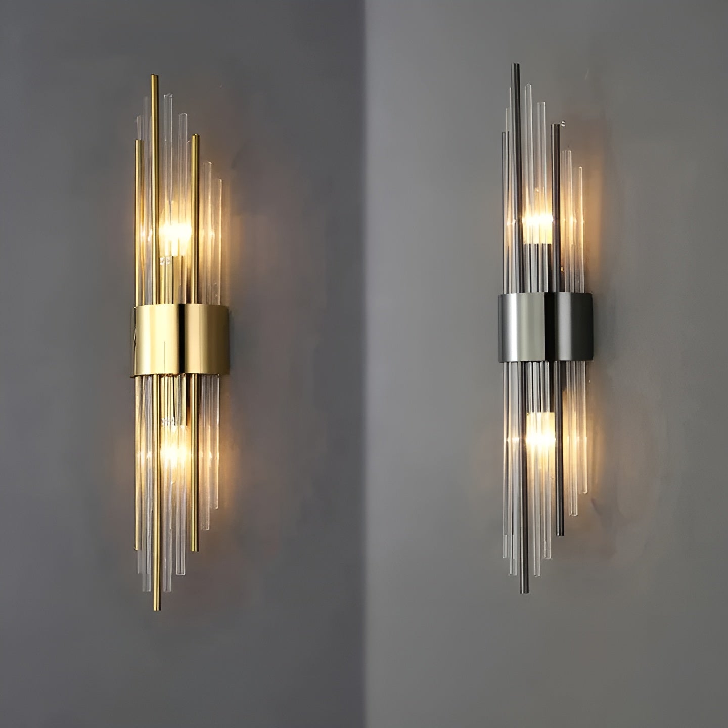 Applique Effet Cristal Accent Doré Élégant | 35cm Or Lumière Décorative