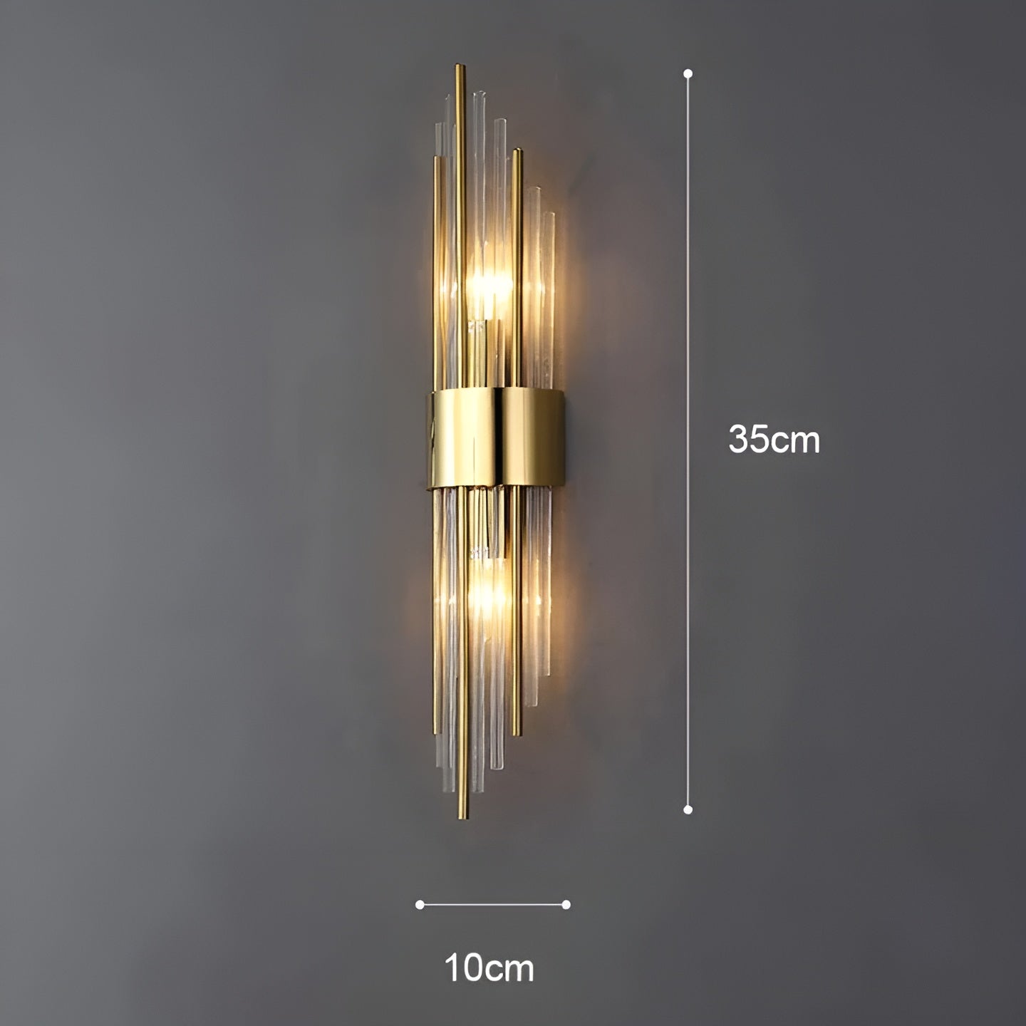 Applique Effet Cristal Accent Doré Élégant | 35cm Or Lumière Décorative