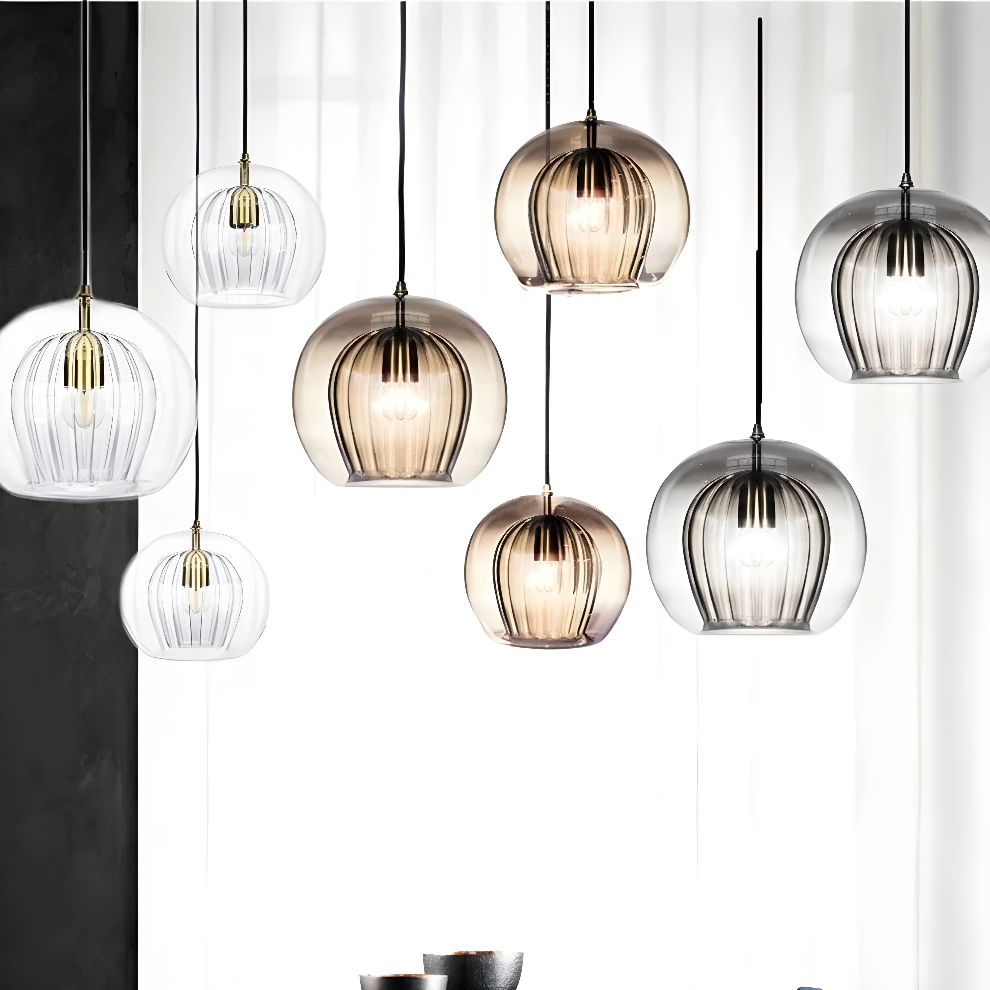 FrostedGlow Suspension Verre Dépoli Moderne | Douce Lumière Diffuse 15cm Transparent