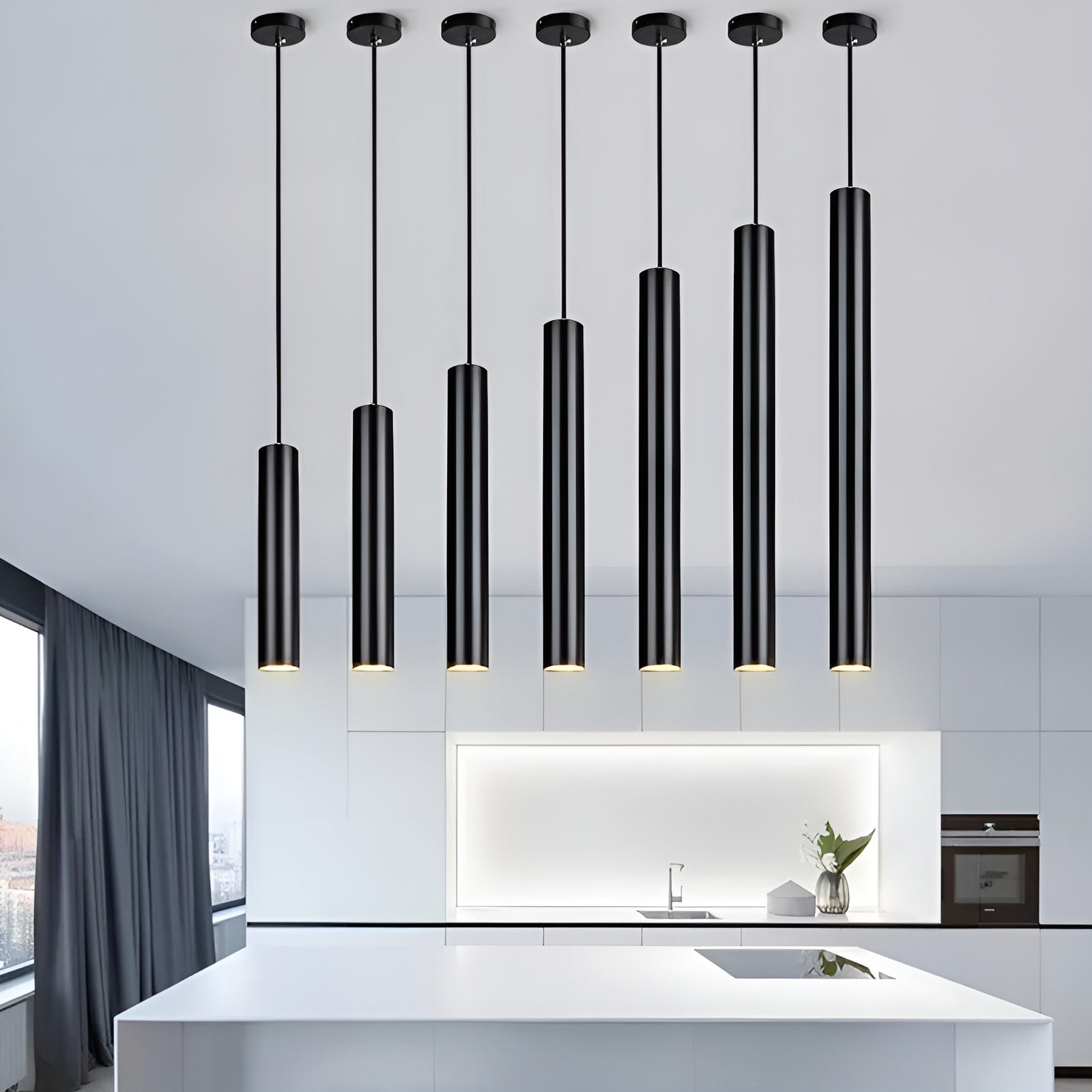 Suspension LED Dimmable Tube Mince | Cuisine Salle à Manger et Bar 7W