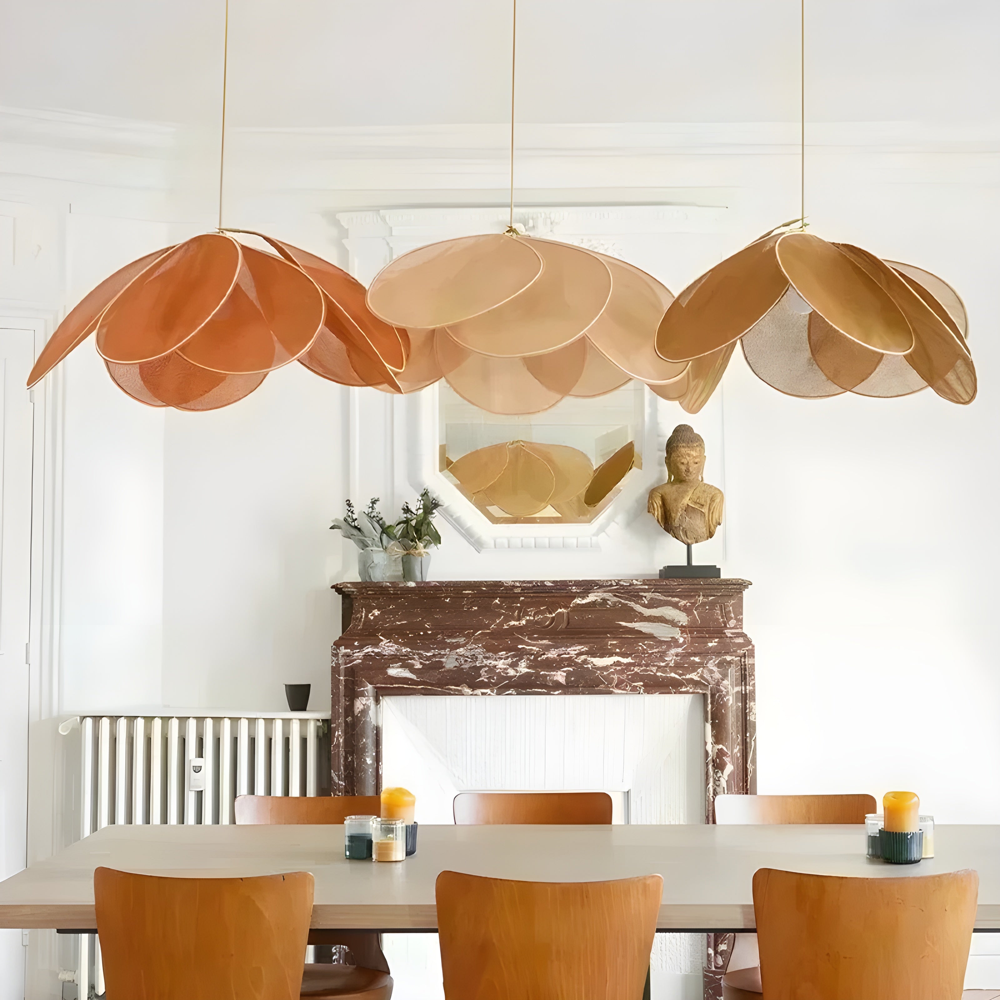 Suspension Tissu Fleurs Décorative Moderne | Salon Cosy Café ou Kaki 50×100cm