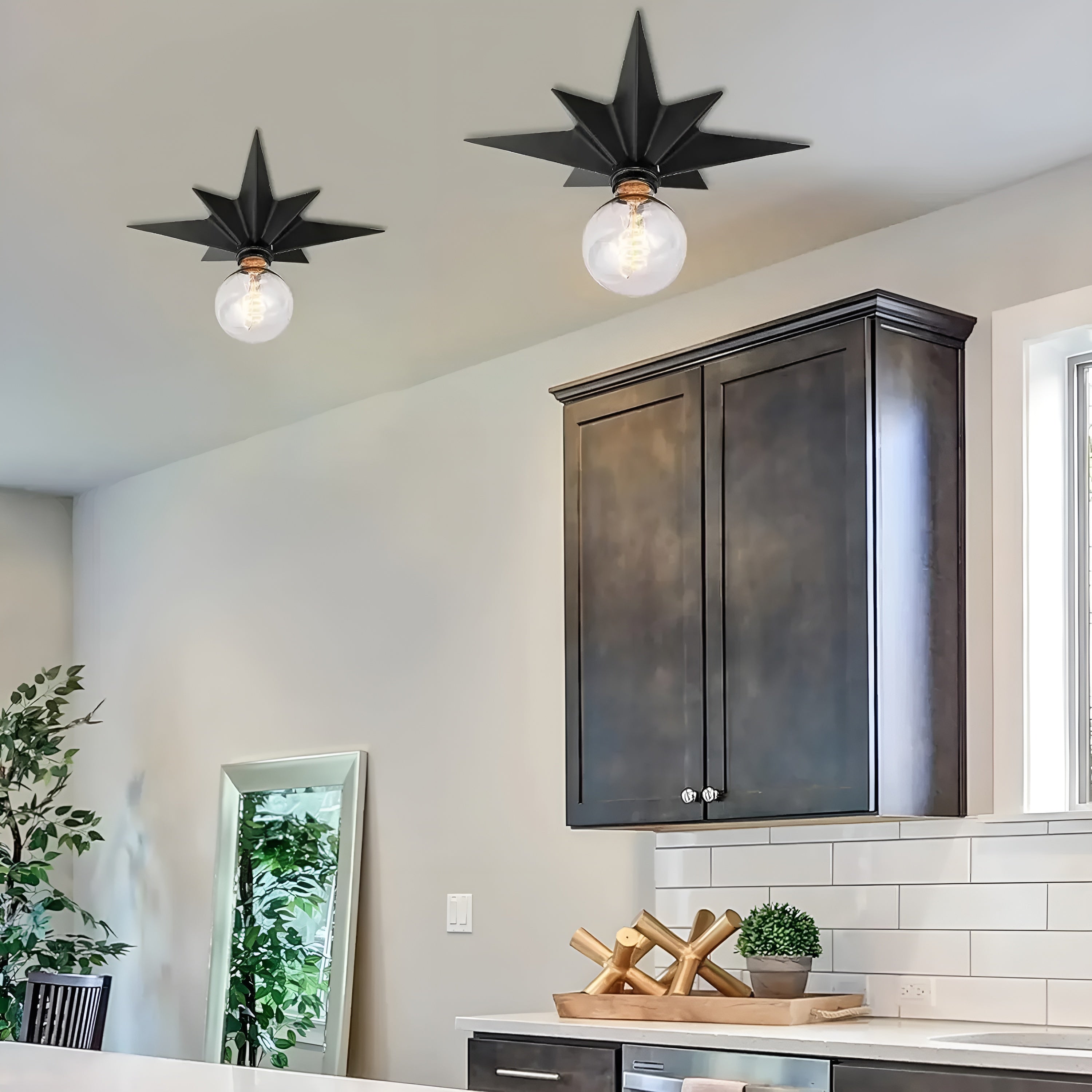Applique LED Étoile Moderne Décorative | Ambiance Noire Ampoule Chaude ou Blanche