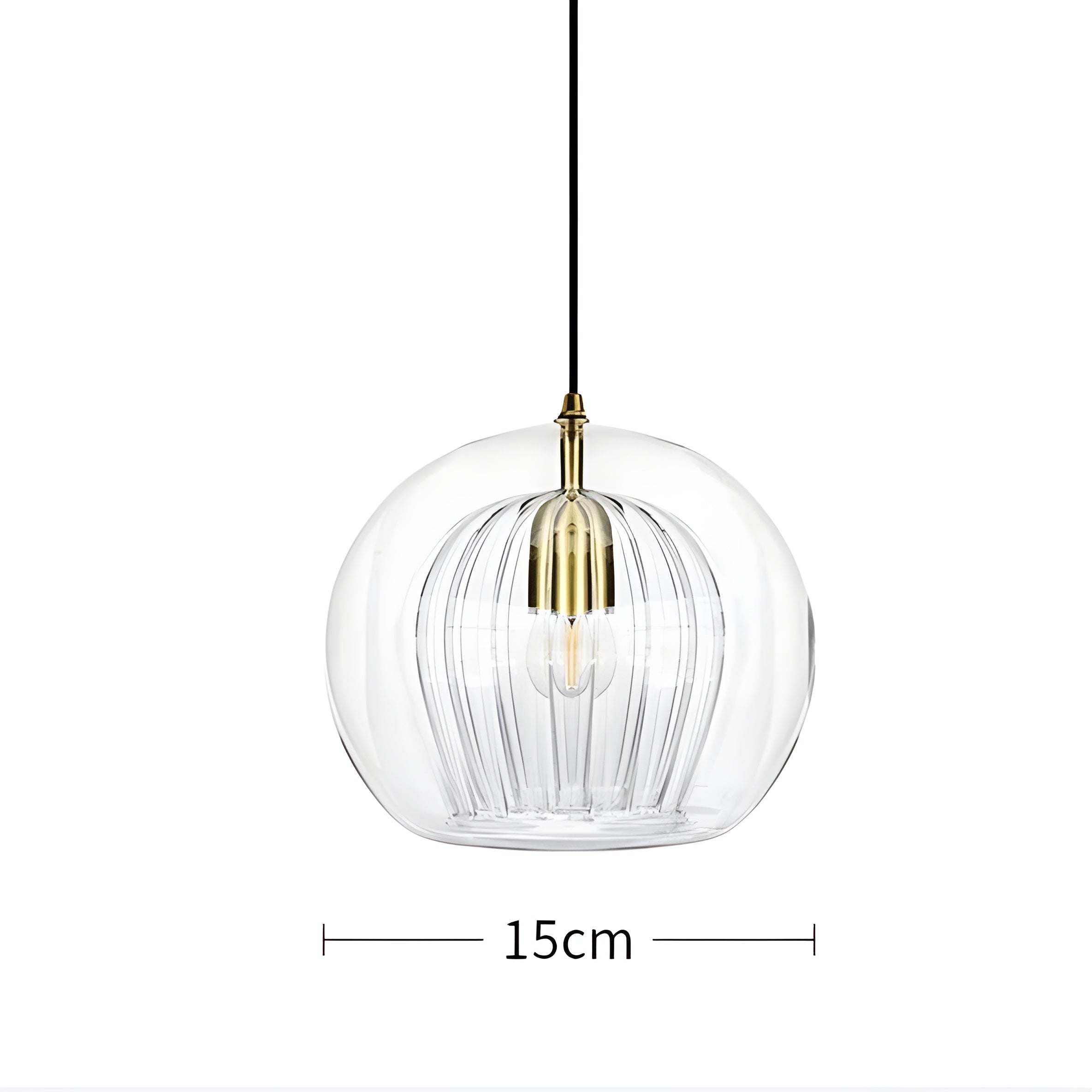 FrostedGlow Suspension Verre Dépoli Moderne | Douce Lumière Diffuse 15cm Transparent