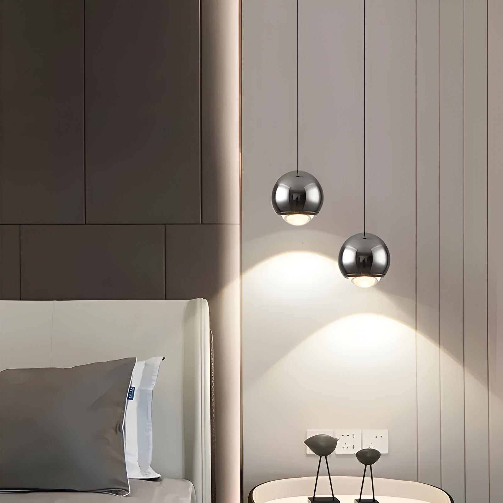 Suspension LED Scandinave | Idéale Chambre Cuisine et Bureau Blanc 200cm Câble