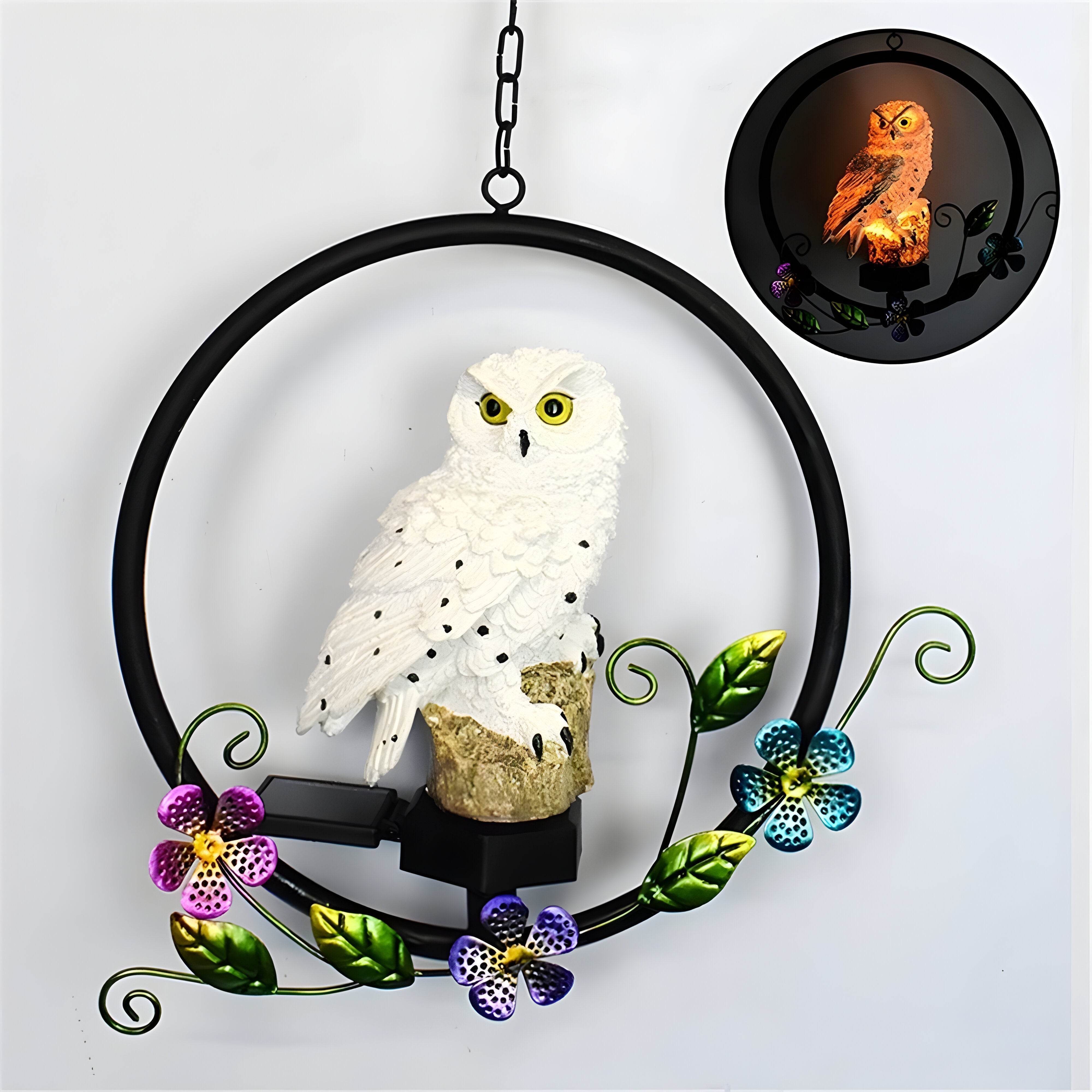 LumiOwl Lampe Solaire Suspendue Hibou | Décoration Jardin Magique Style A ou B