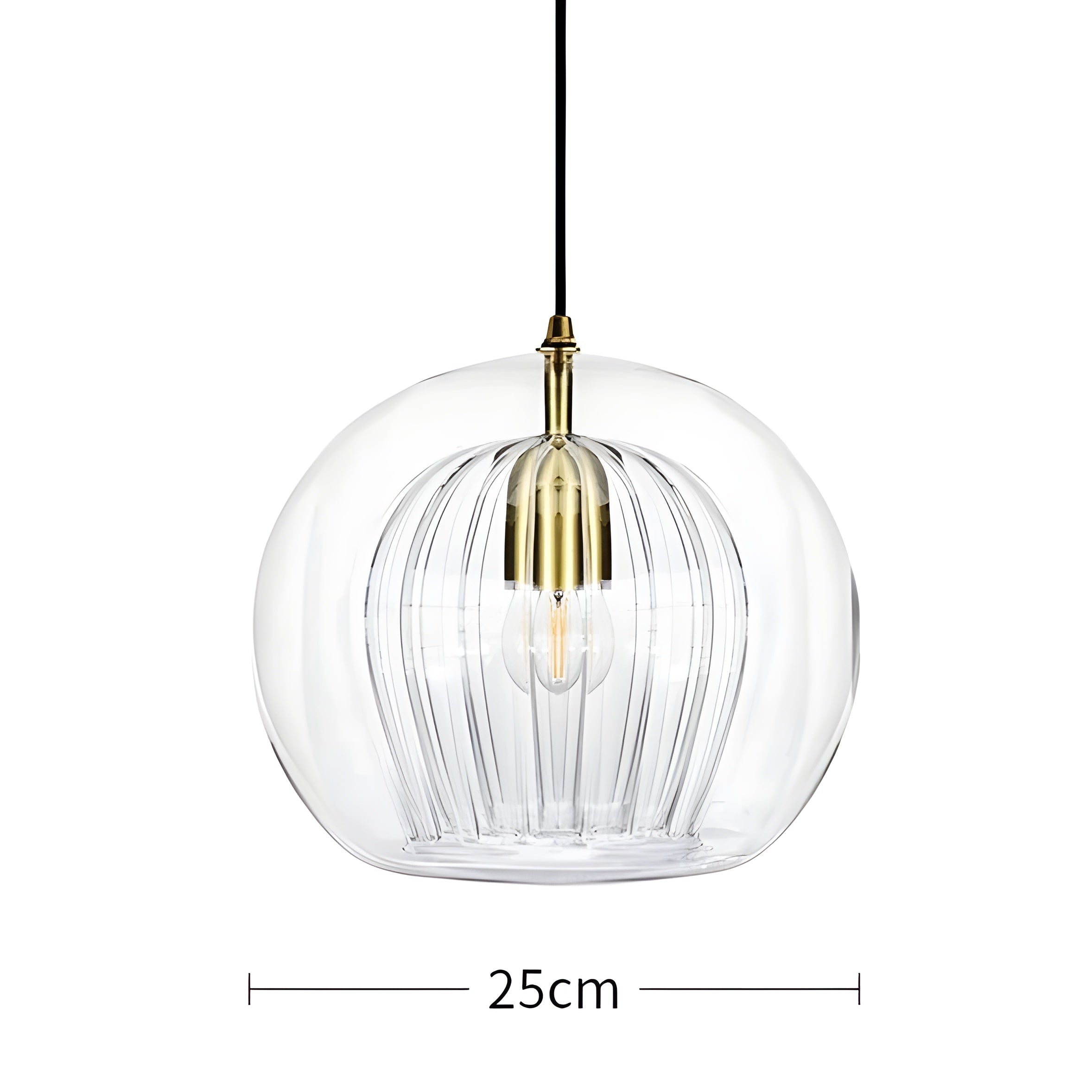 FrostedGlow Suspension Verre Dépoli Moderne | Douce Lumière Diffuse 15cm Transparent