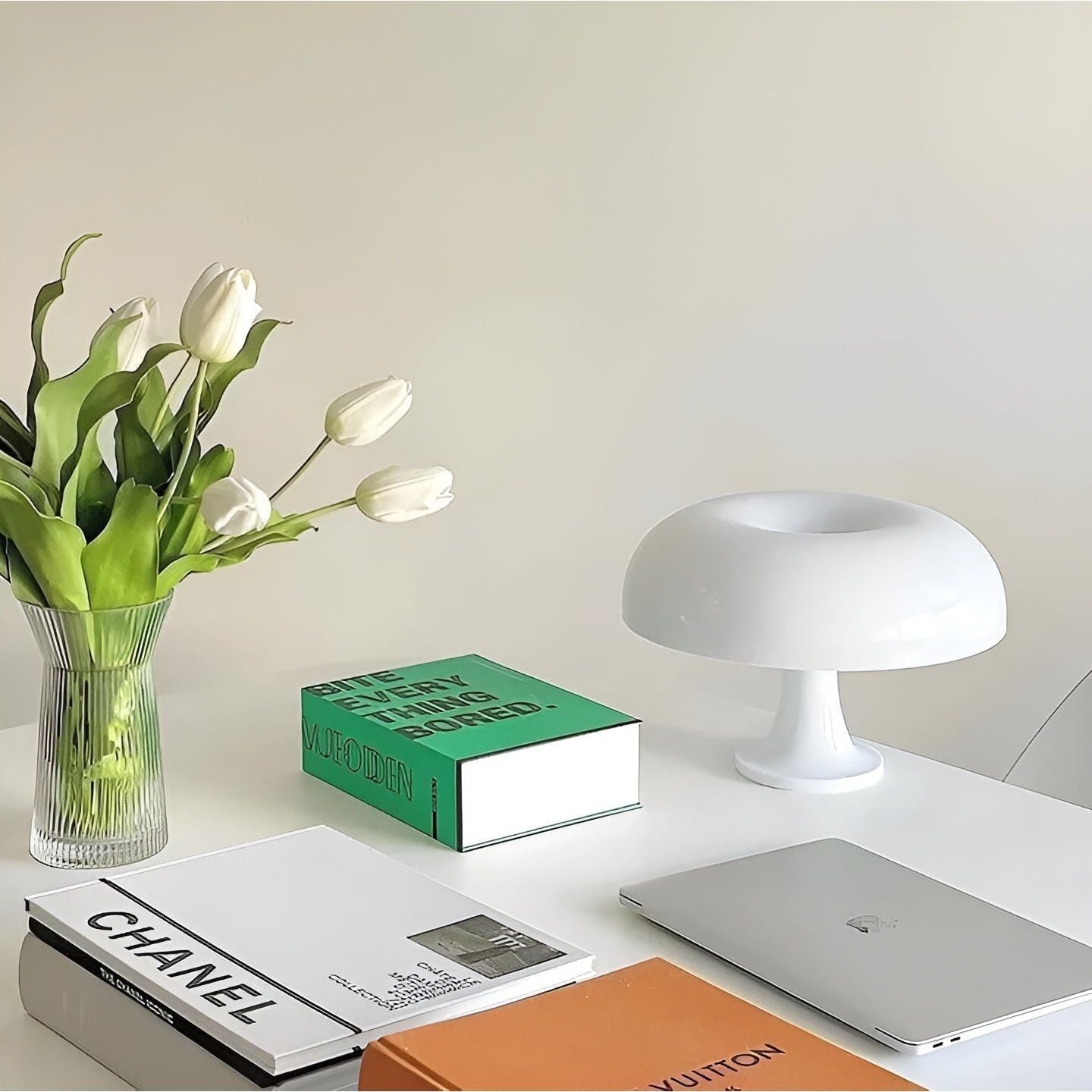 Astori Lampe Champignon Moderne USB | Blanc pour Chambre et Ambiance Douce