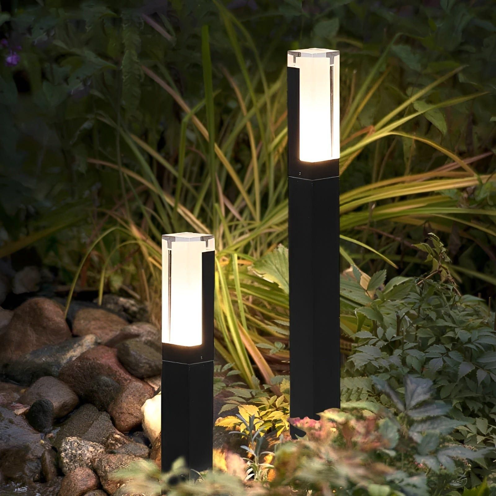 LuxeGarden Lampe LED Jardin Paysage Moderne | Blanc ou Chaud 30cm Extérieur