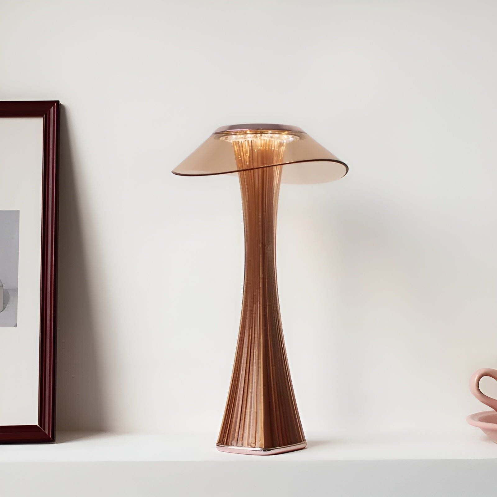 Gior Veilleuse Cristal Italien Smart Touch | Rechargeable Gris Foncé Élégant