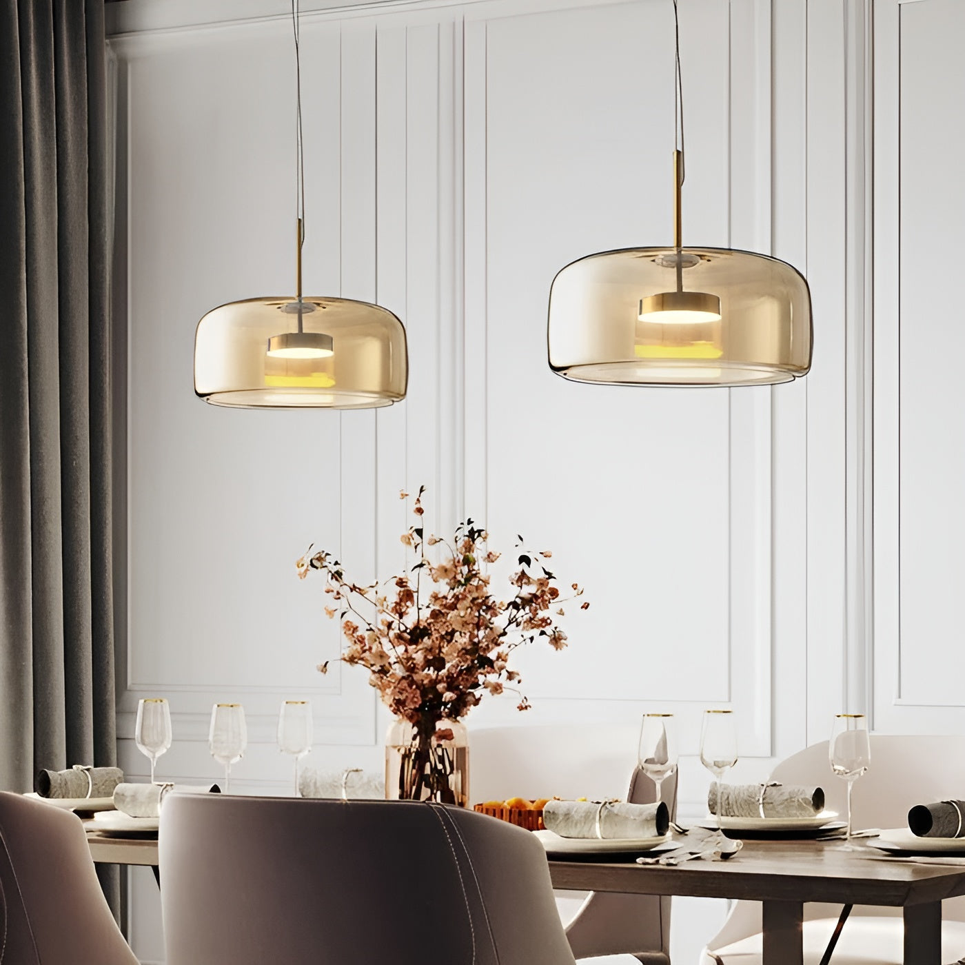 Suspension Verre Intemporelle | Décoration Élégante Salon et Salle à Manger