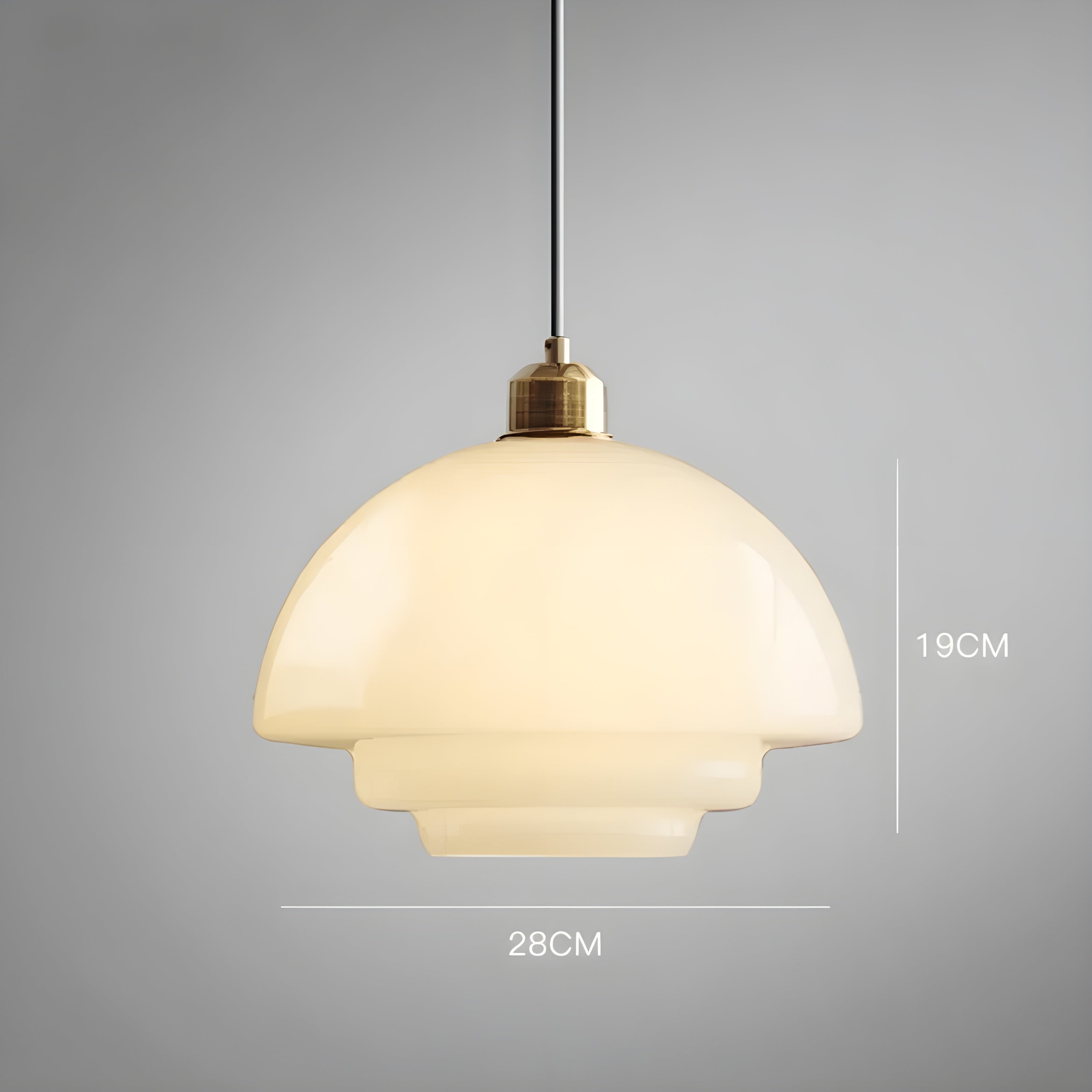 AuraBeam Suspension Verre Ivoire Minimaliste | Élégante Ambiance Style A ou B