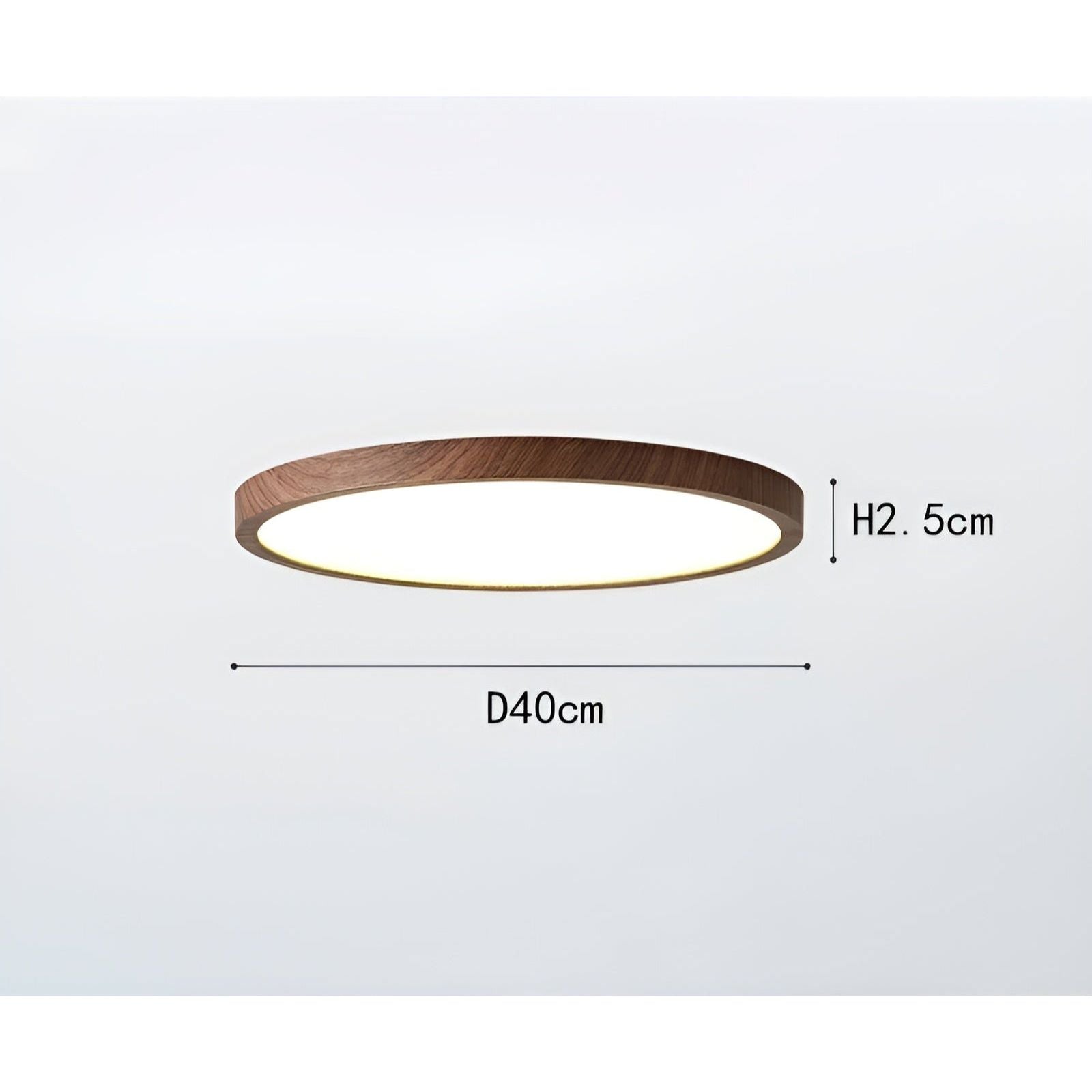 GrainGlow Plafonnier Bois Ultra Mince Moderne | Noyer D30cm ou D45cm Minimaliste