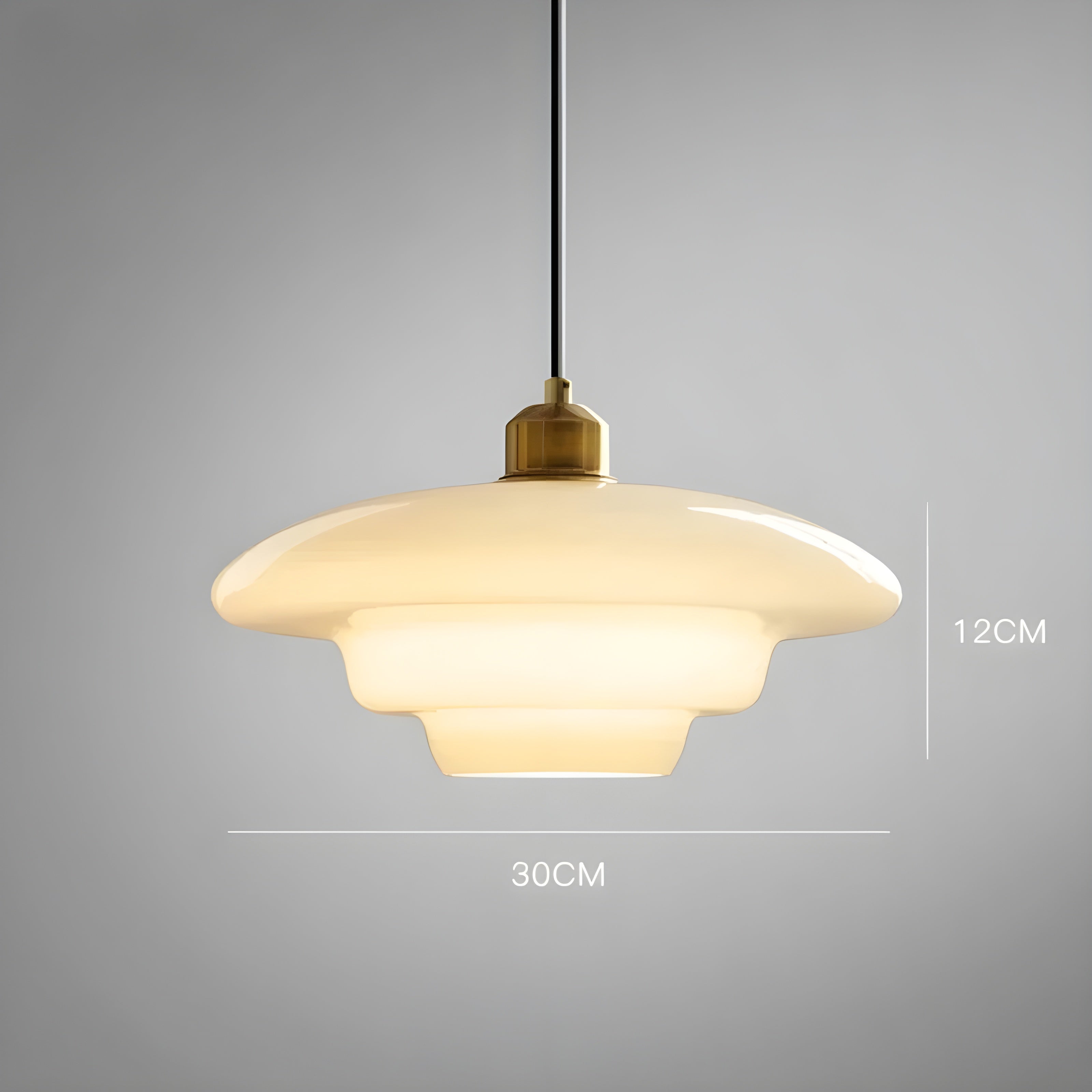 AuraBeam Suspension Verre Ivoire Minimaliste | Élégante Ambiance Style A ou B