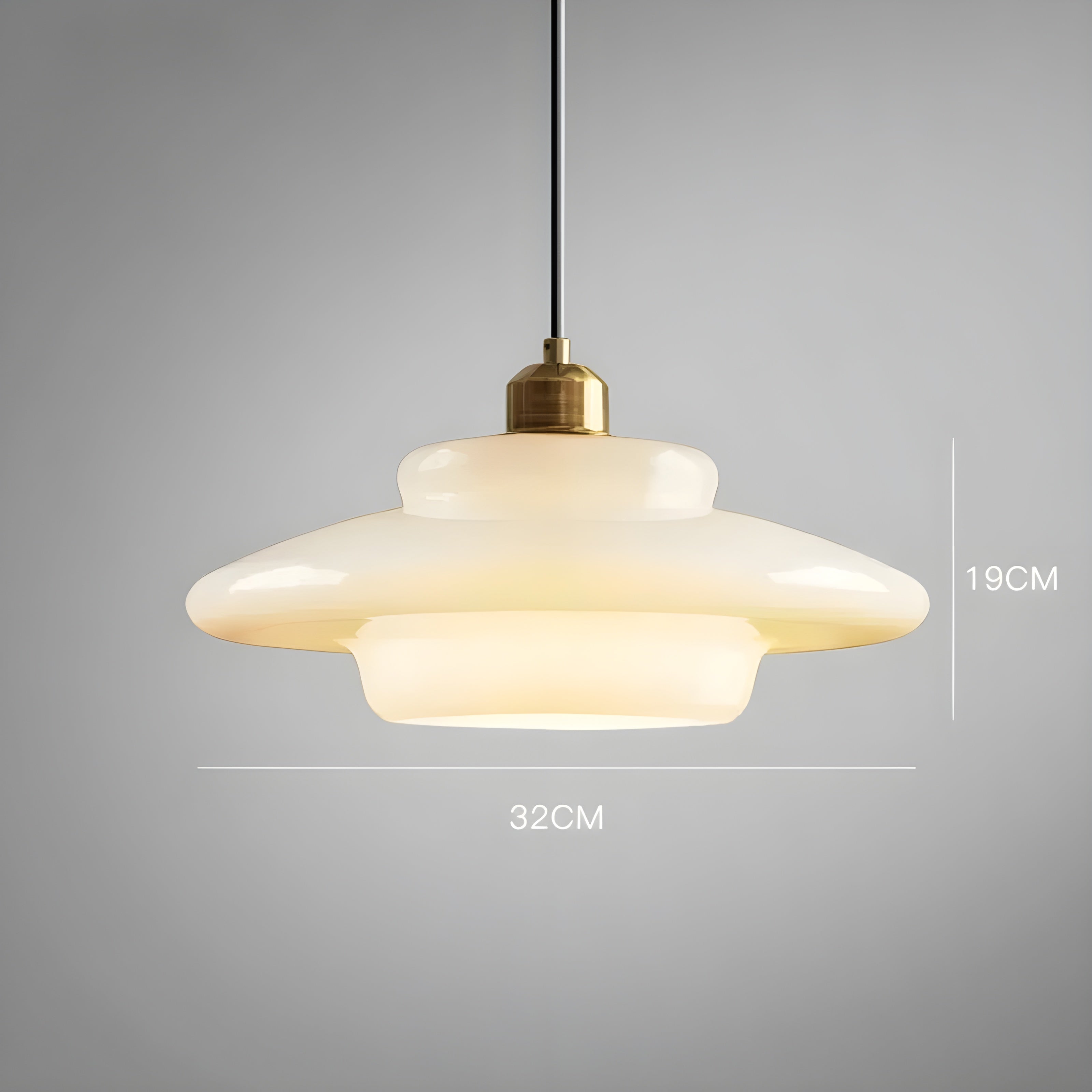 AuraBeam Suspension Verre Ivoire Minimaliste | Élégante Ambiance Style A ou B