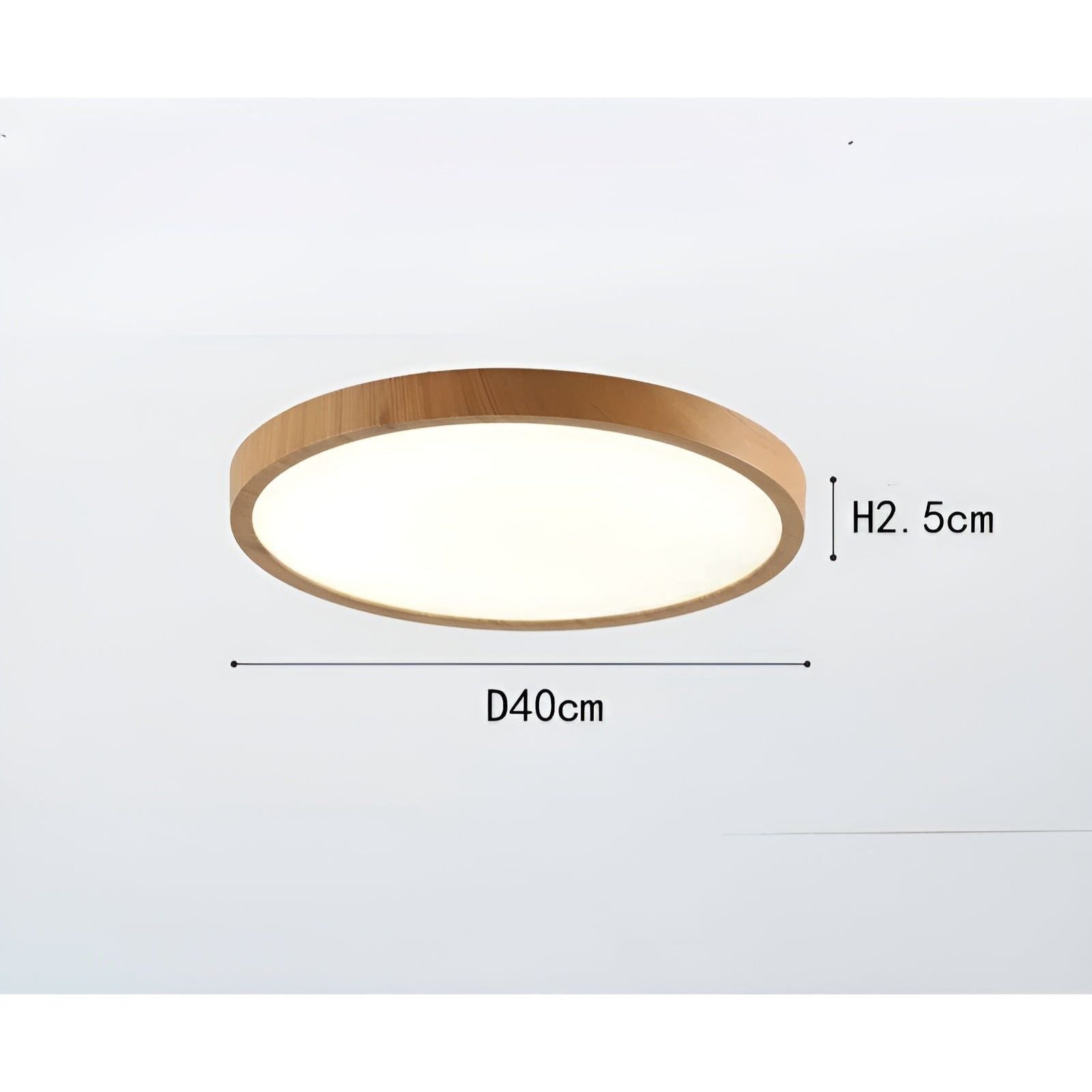 GrainGlow Plafonnier Bois Ultra Mince Moderne | Noyer D30cm ou D45cm Minimaliste