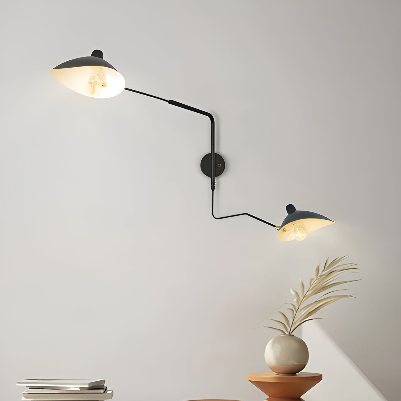 Applique Bras Pivotant Élégante Intemporelle | Grand L65cm×H40cm Blanc Chevet