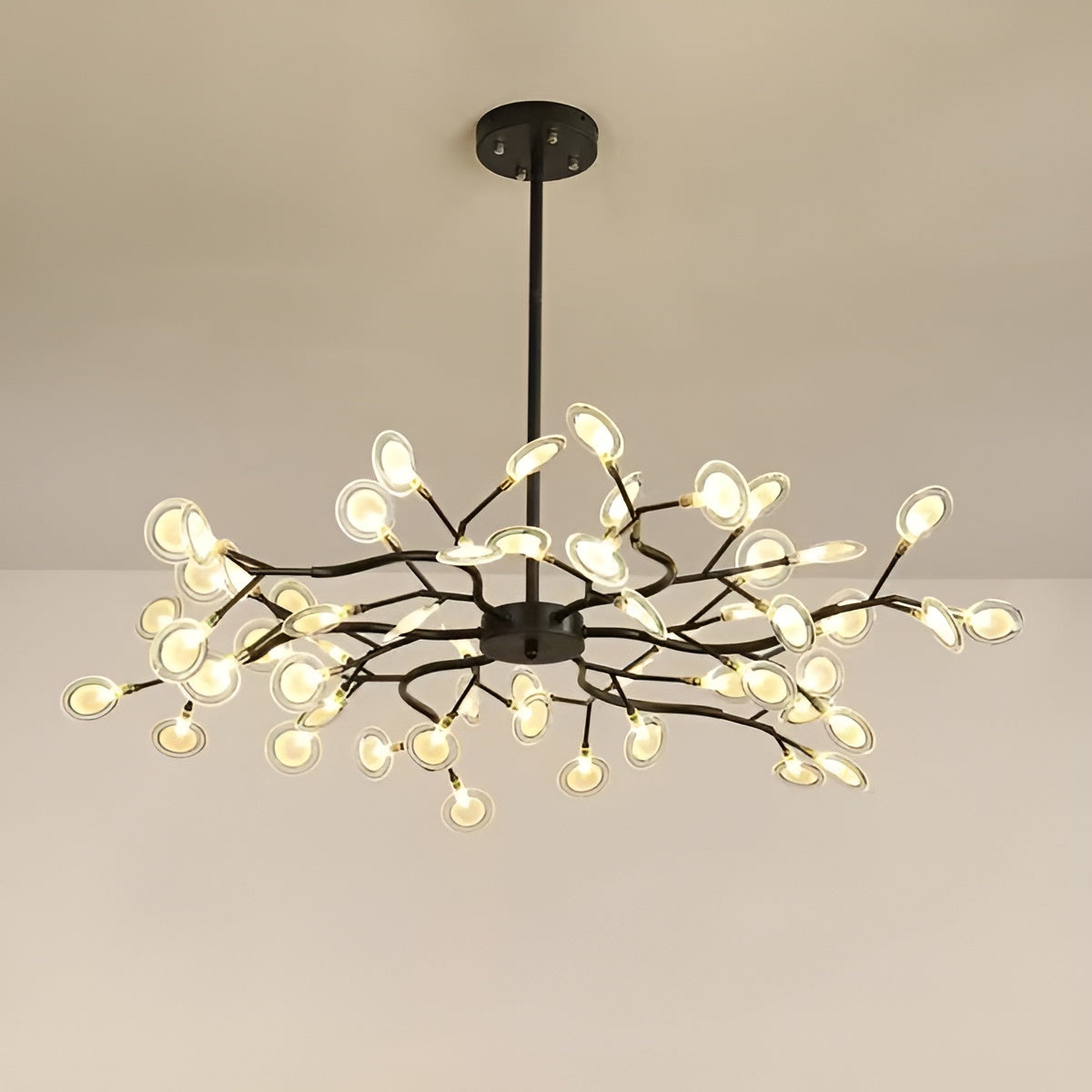 Lustre Branches et Lucioles Élégant | 30 Lumières Ambiance Féerique Noir