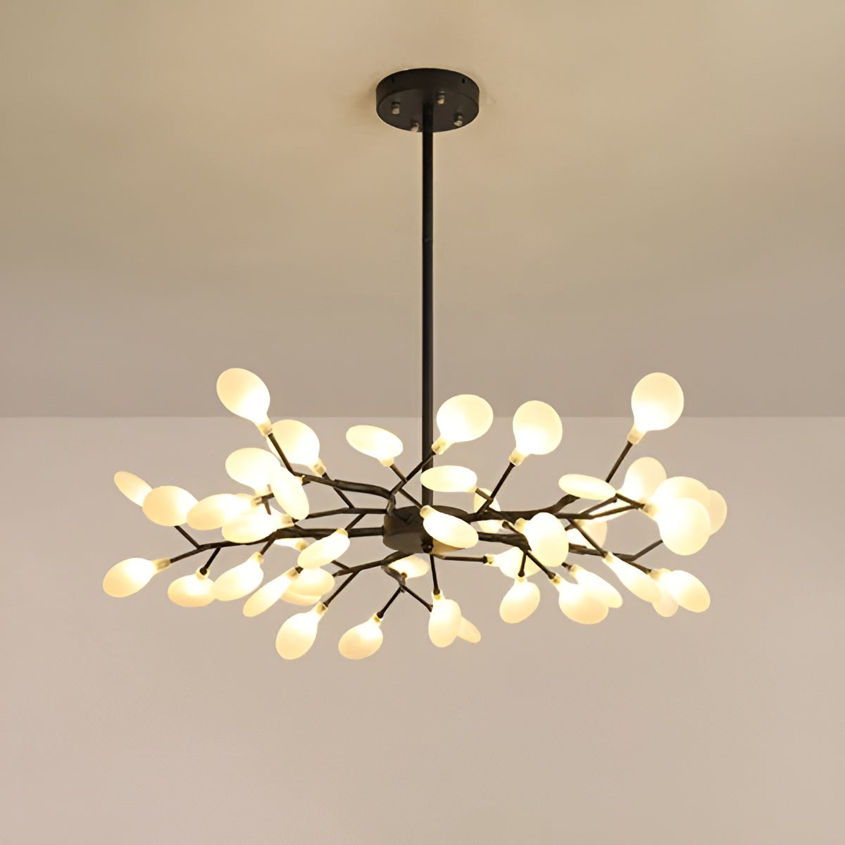Lustre Branches et Lucioles Élégant | 30 Lumières Ambiance Féerique Noir