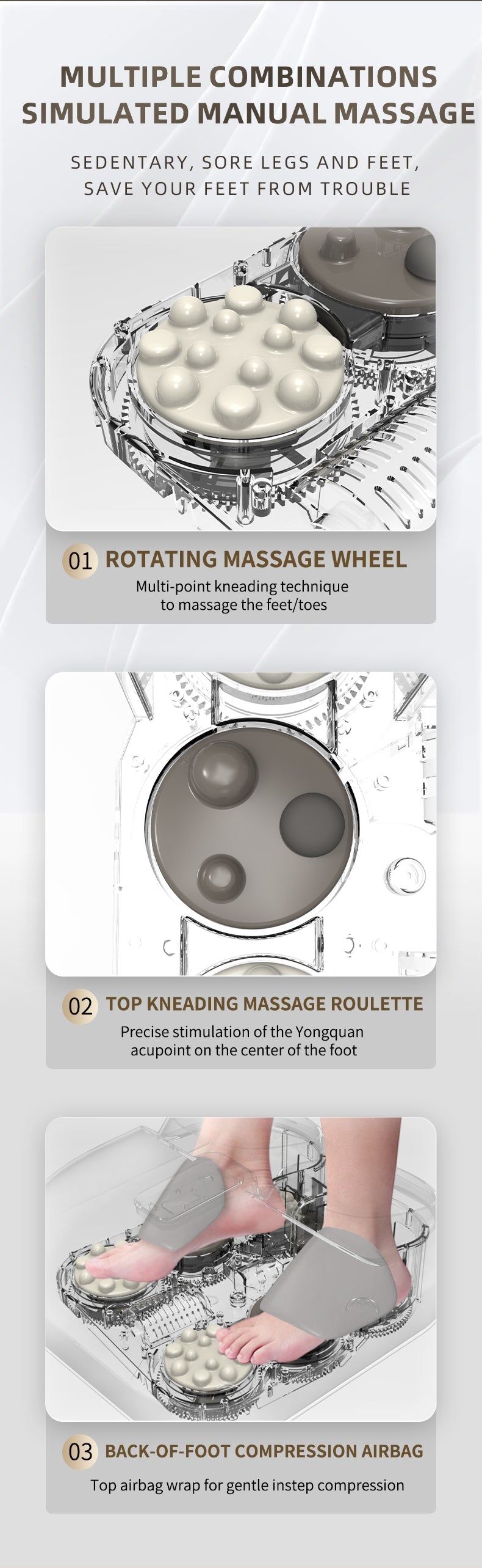 FootEase — Masseur de Pieds Shiatsu à Pétrissage Profond 6D