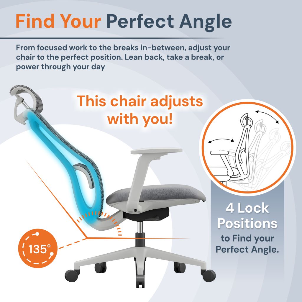 Chaise de Bureau Ergonomique Maille Premium avec Soutien Lombaire
