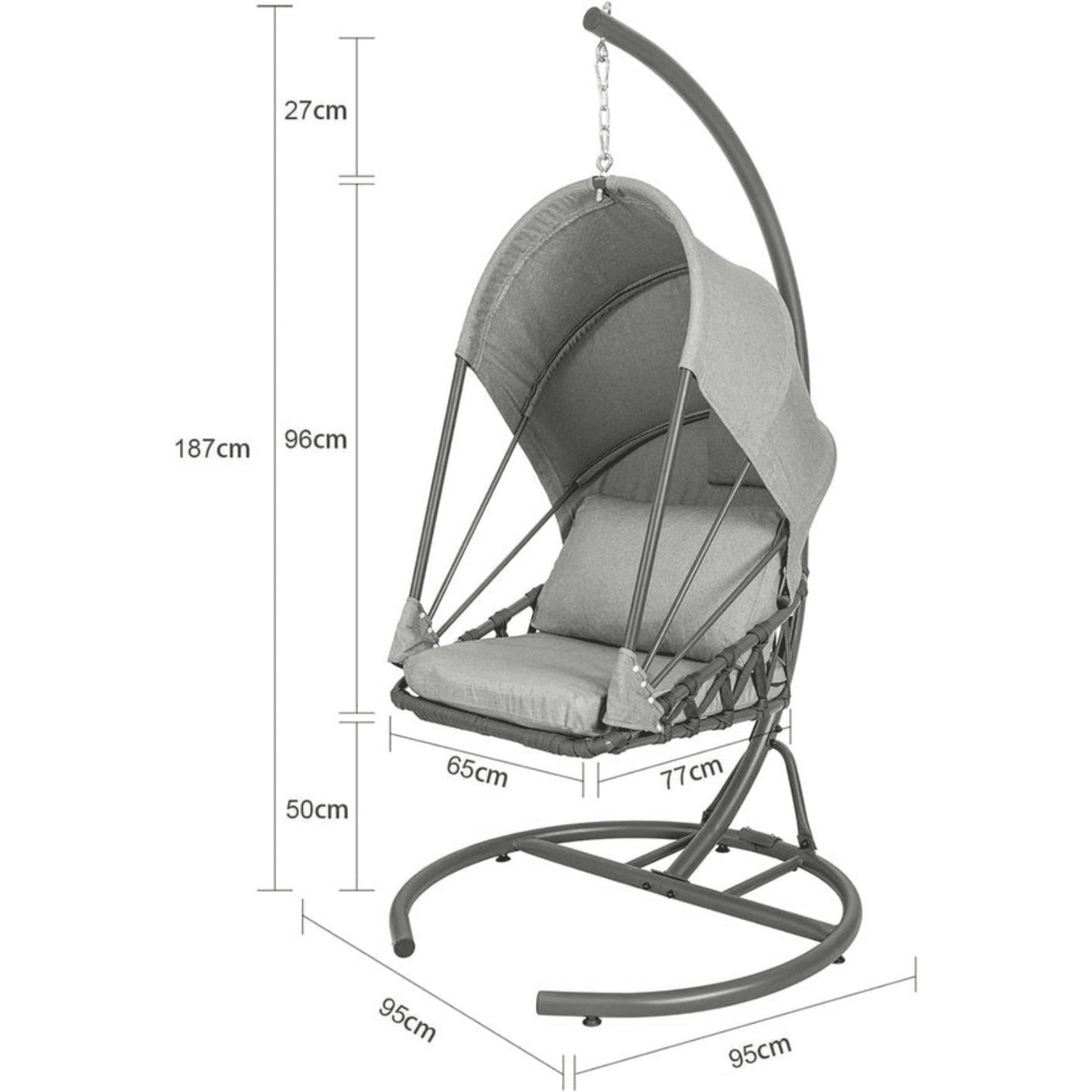 Chaise Œuf Suspendue Balançoire — Relaxation Cocon pour Intérieur et Extérieur