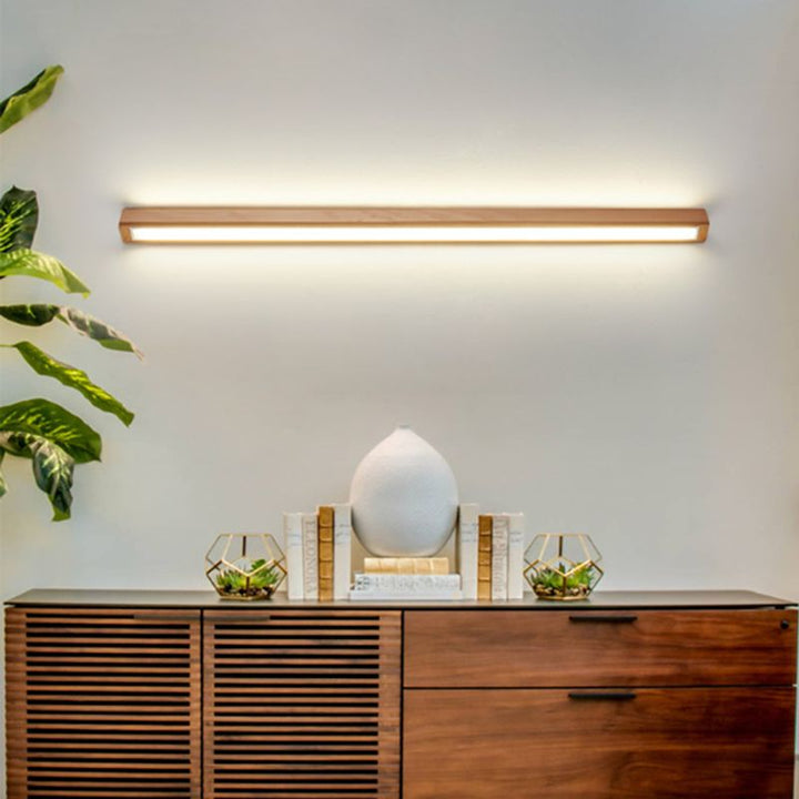 Muto Applique Linéaire Bois et Acrylique | Salon et Chambre Design Naturel