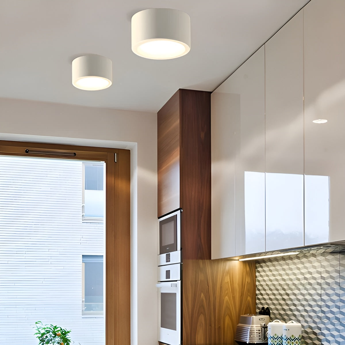 Plafonnier Rond LED Chaud Cosy | Blanc D10×H7cm 7W pour Toutes les Pièces