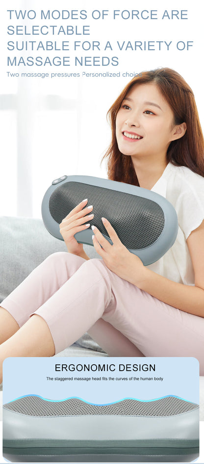 Oreiller Masseur Shiatsu Chauffant pour Nuque et Épaules — Polyvalent