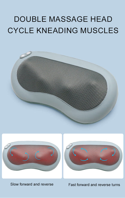 Oreiller Masseur Shiatsu Chauffant pour Nuque et Épaules — Polyvalent