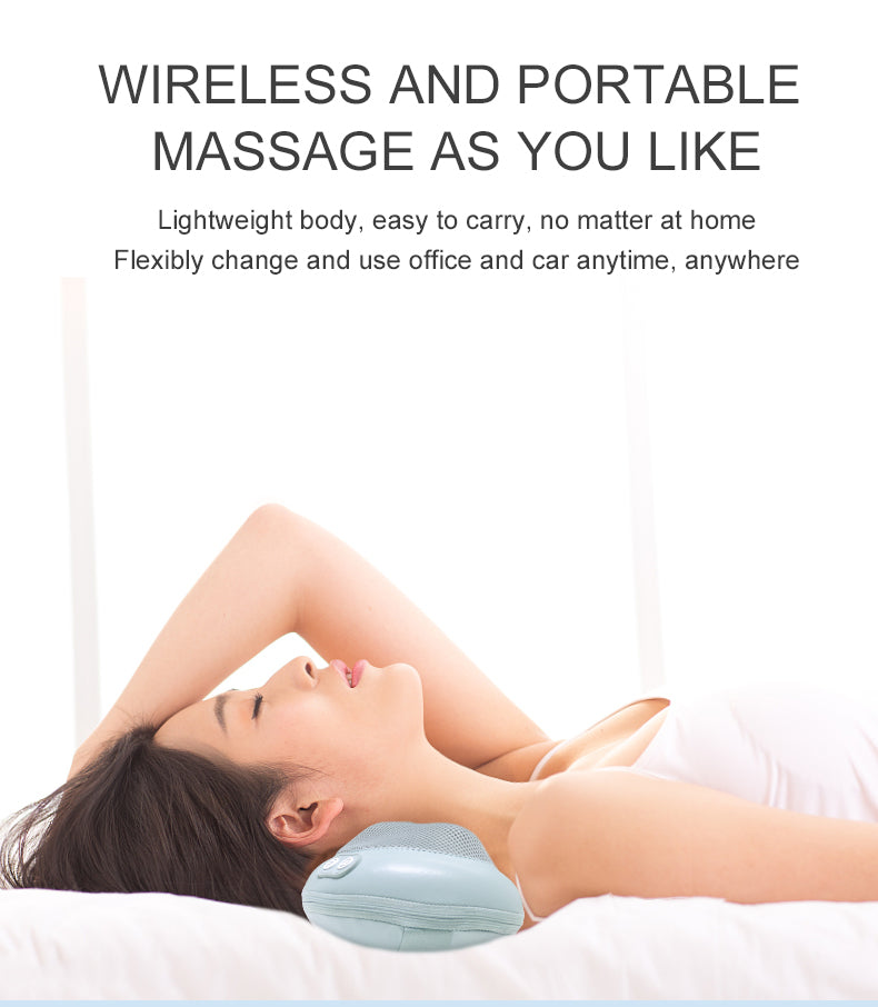 Oreiller Masseur Shiatsu Chauffant pour Nuque et Épaules — Polyvalent