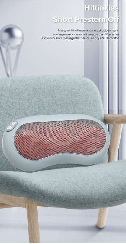Oreiller Masseur Shiatsu Chauffant pour Nuque et Épaules — Polyvalent