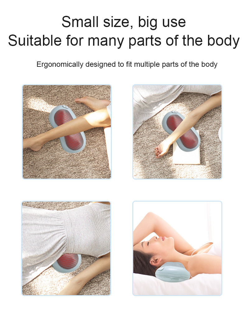 Oreiller Masseur Shiatsu Chauffant pour Nuque et Épaules — Polyvalent