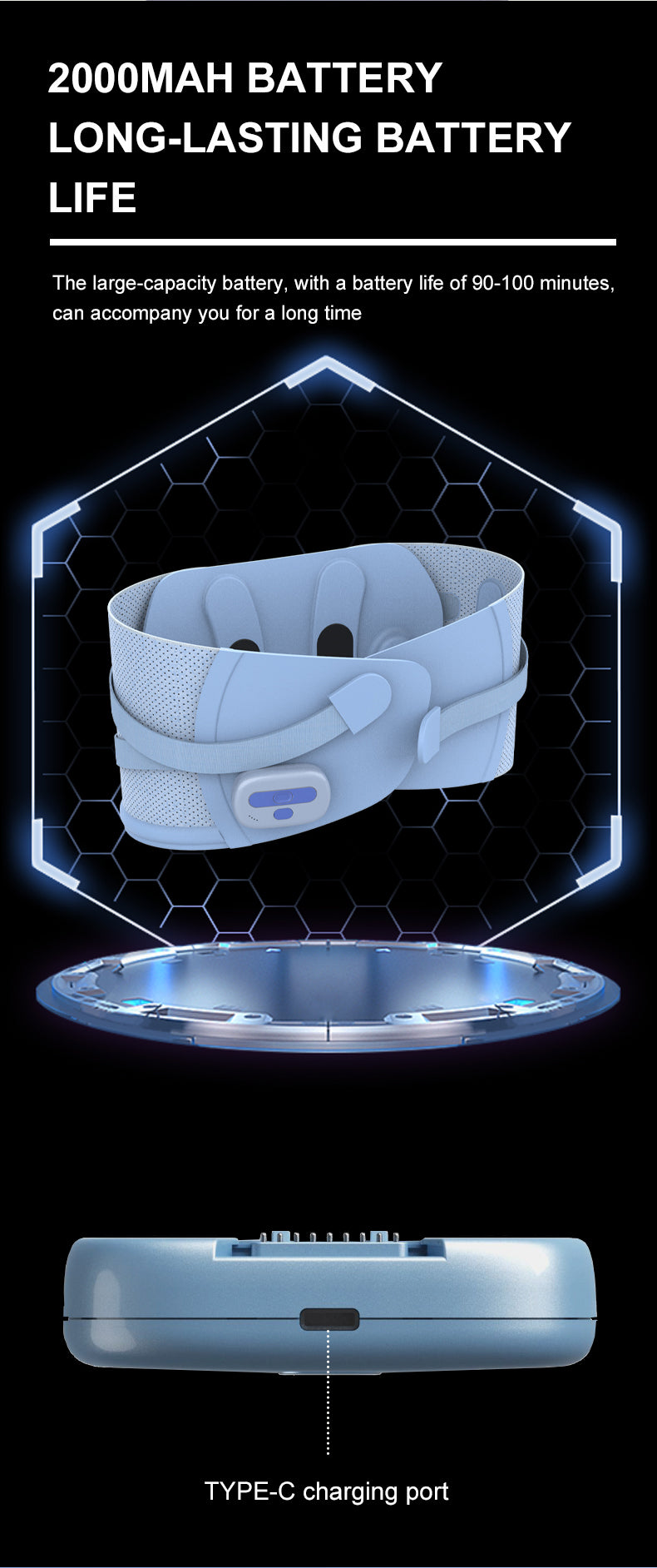 Ceinture Masseur Électrique pour Lombaires — Chaleur Infrarouge Mains Libres
